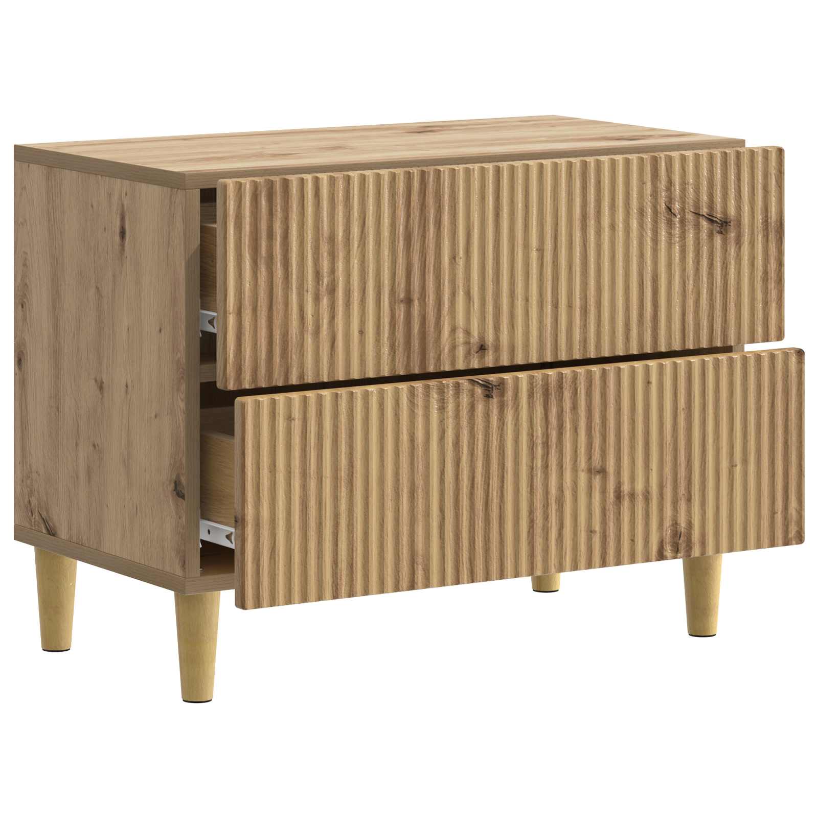 Cabinet de chevet avec tiroir Chêne artisanal 62 x 34,5 x 48 cm - XIOS
