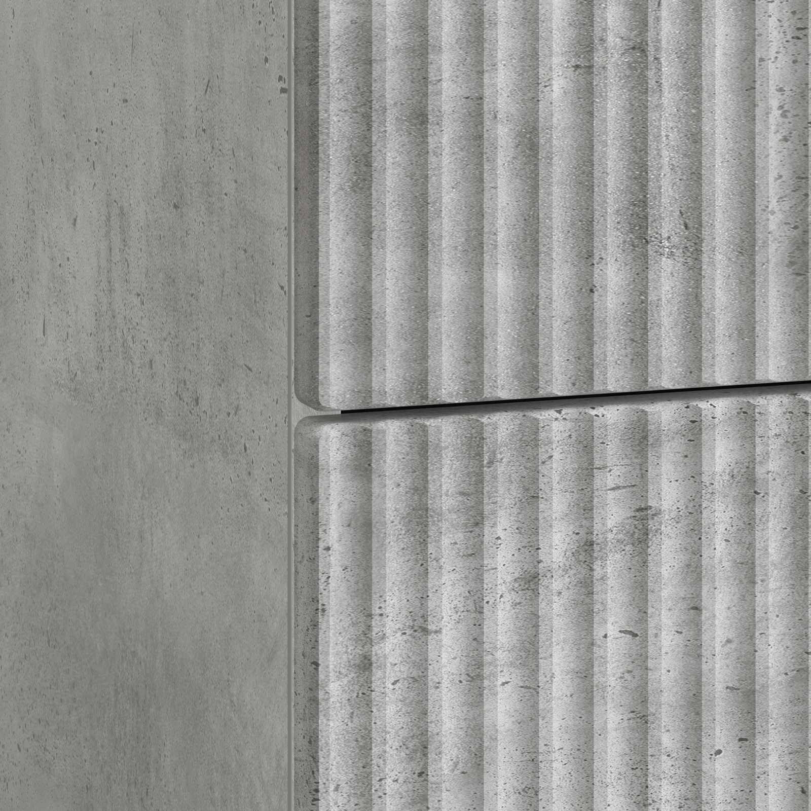 Cabinet de chevet avec tiroir Gris béton 43 x 41 x 66,5 cm - XIOS