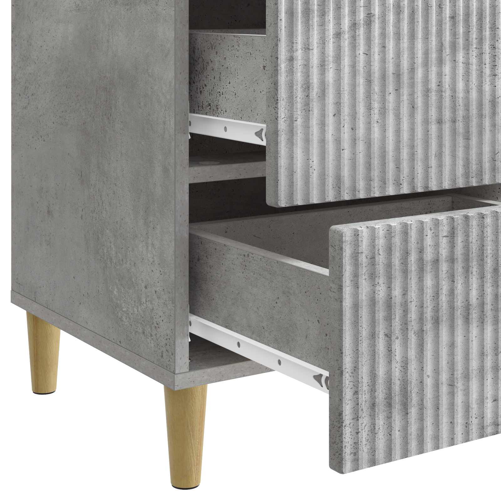 Cabinet de chevet avec tiroir Gris béton 43 x 41 x 66,5 cm - XIOS