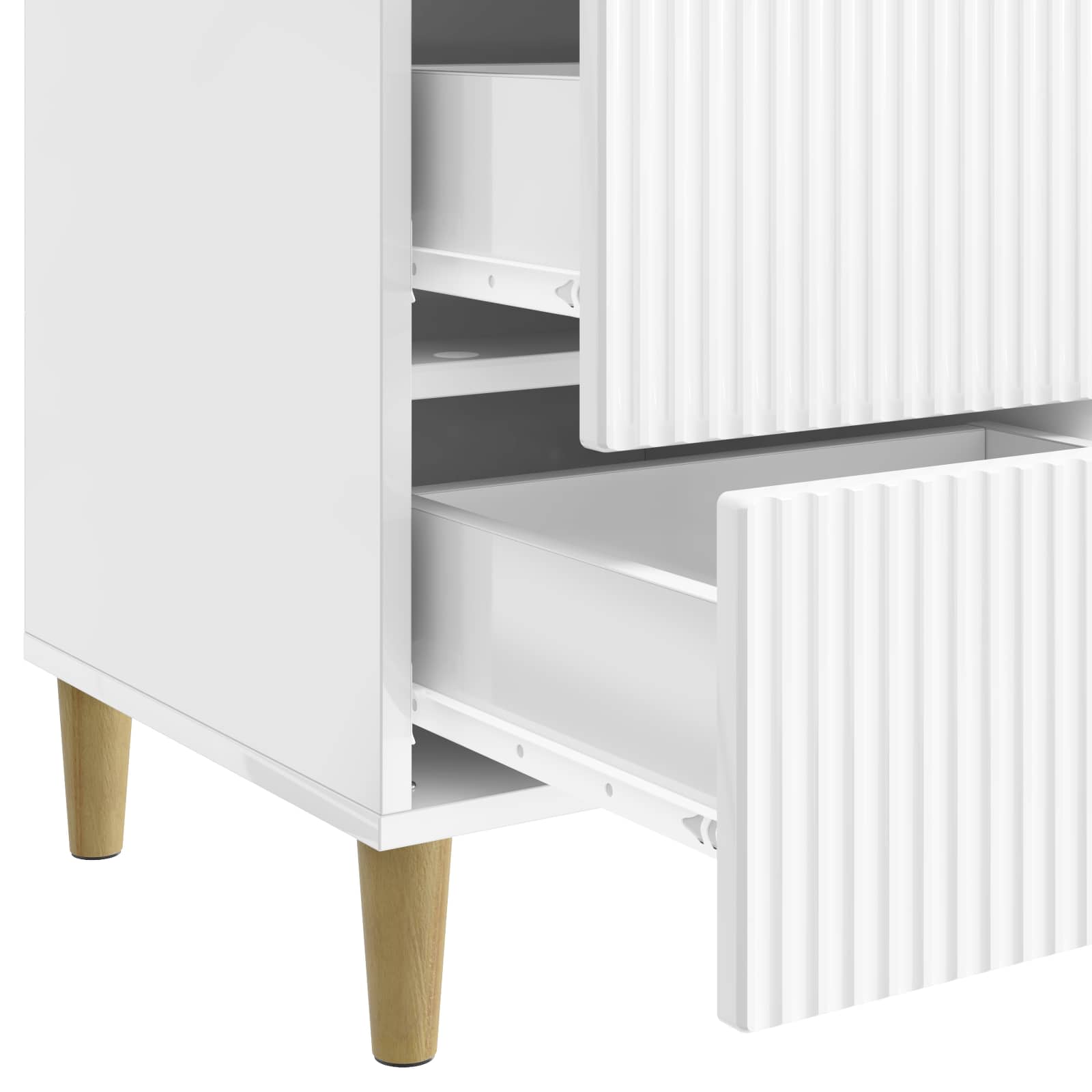 Cabinet de chevet avec tiroir Blanc brillant 43 x 41 x 66,5 cm - XIOS