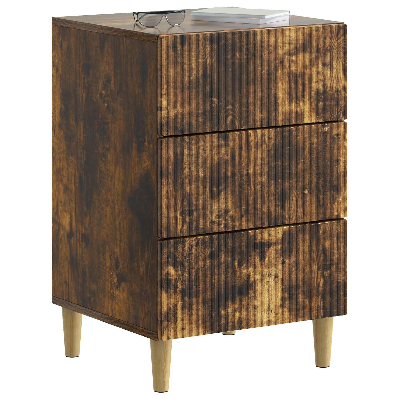 Cabinet de chevet avec tiroir Chêne fumé 43 x 41 x 66,5 cm - XIOS