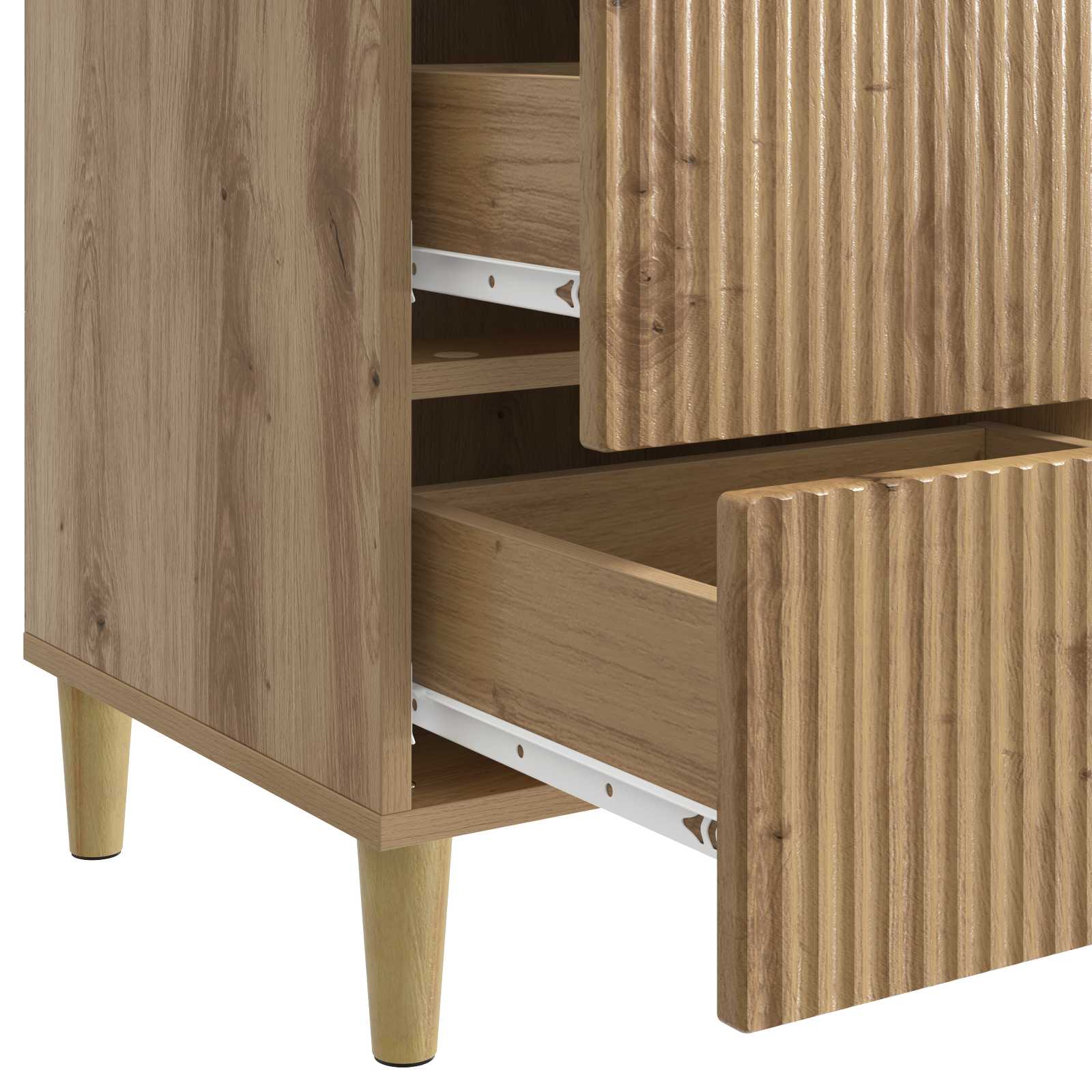 Cabinet de chevet avec tiroir Chêne artisanal 43 x 41 x 66,5 cm - XIOS