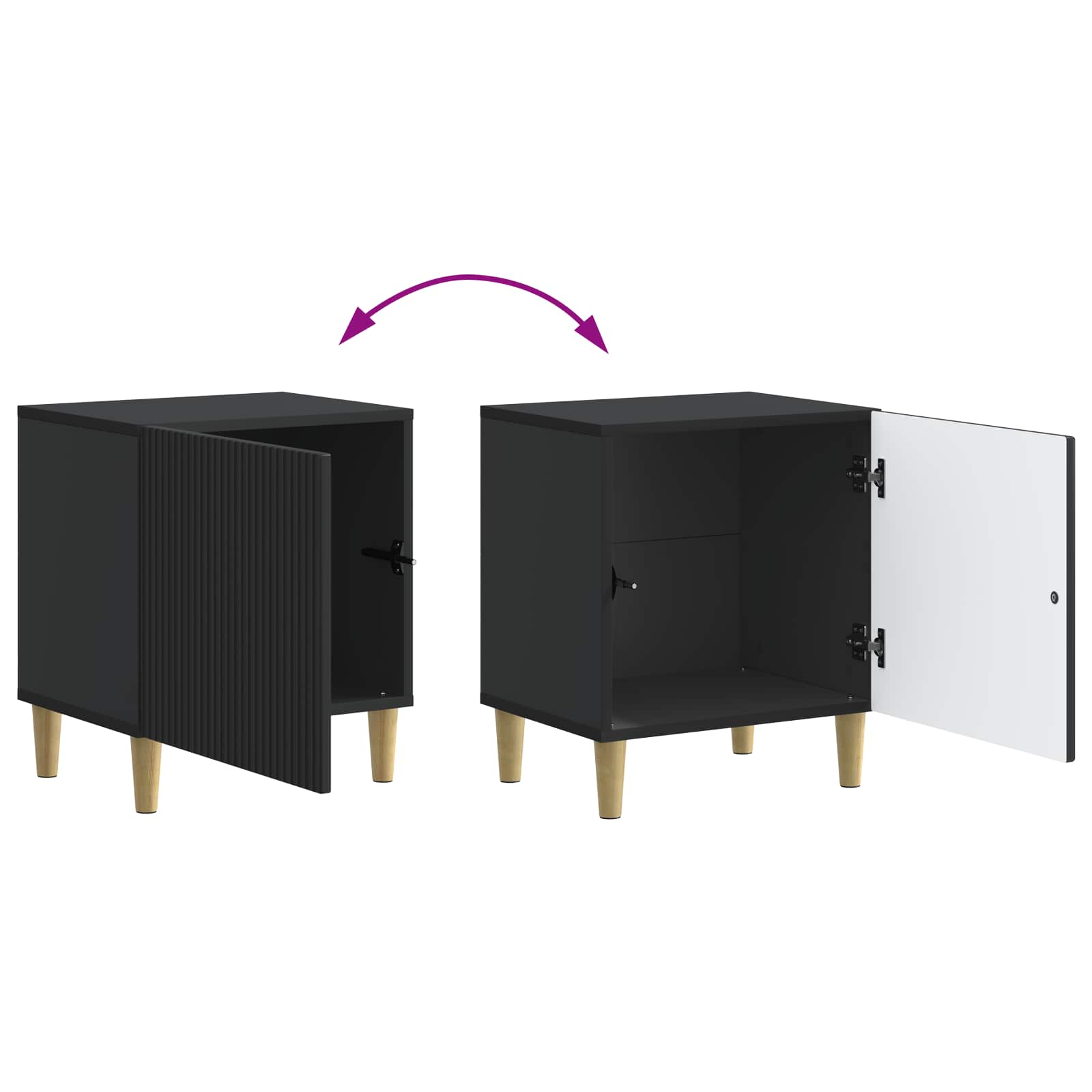 Cabinet de chevet 2 pcs Noir 43 x 34,5 x 50 cm - XIOS