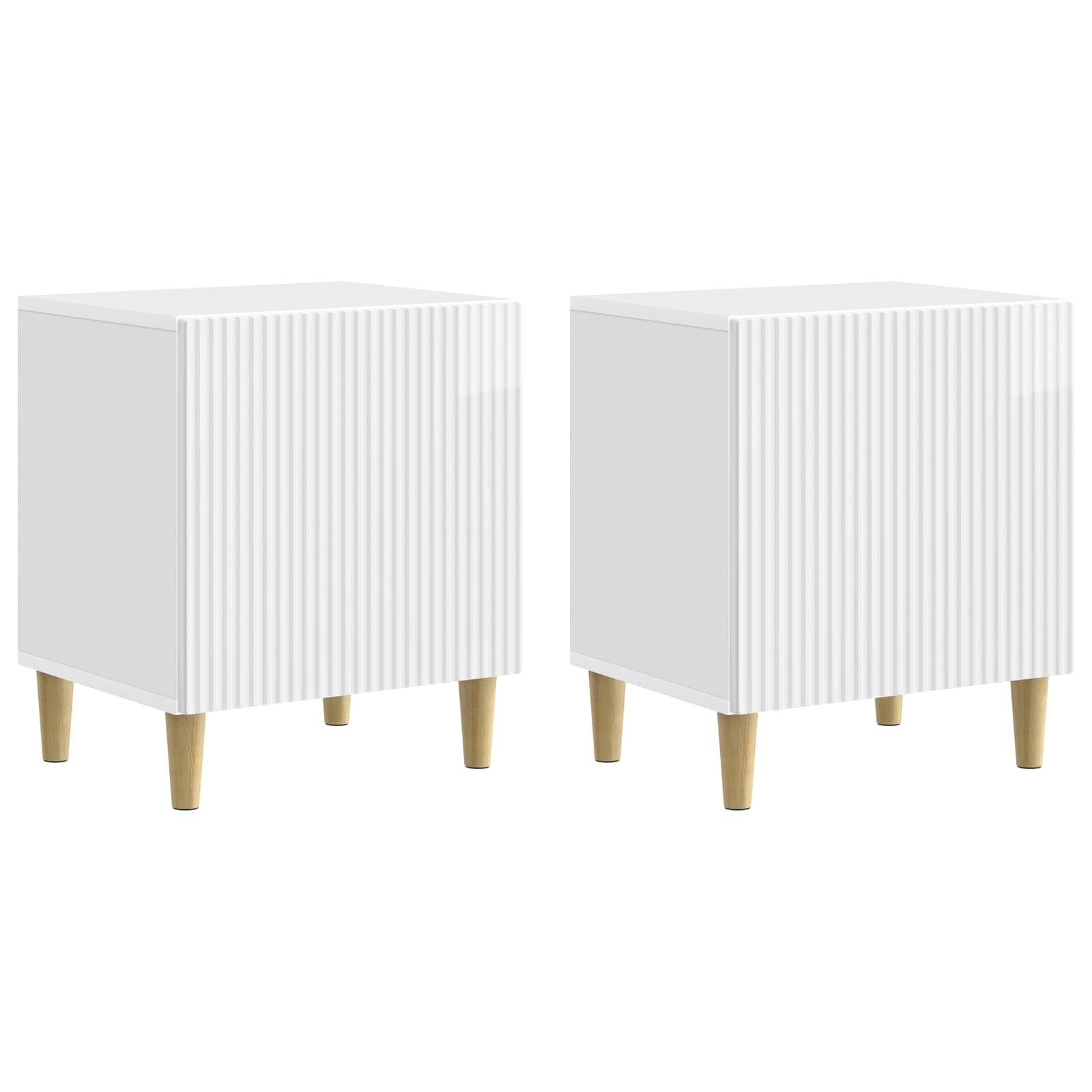 Cabinet de chevet 2 pcs Blanc brillant 43 x 34,5 x 50 cm - XIOS