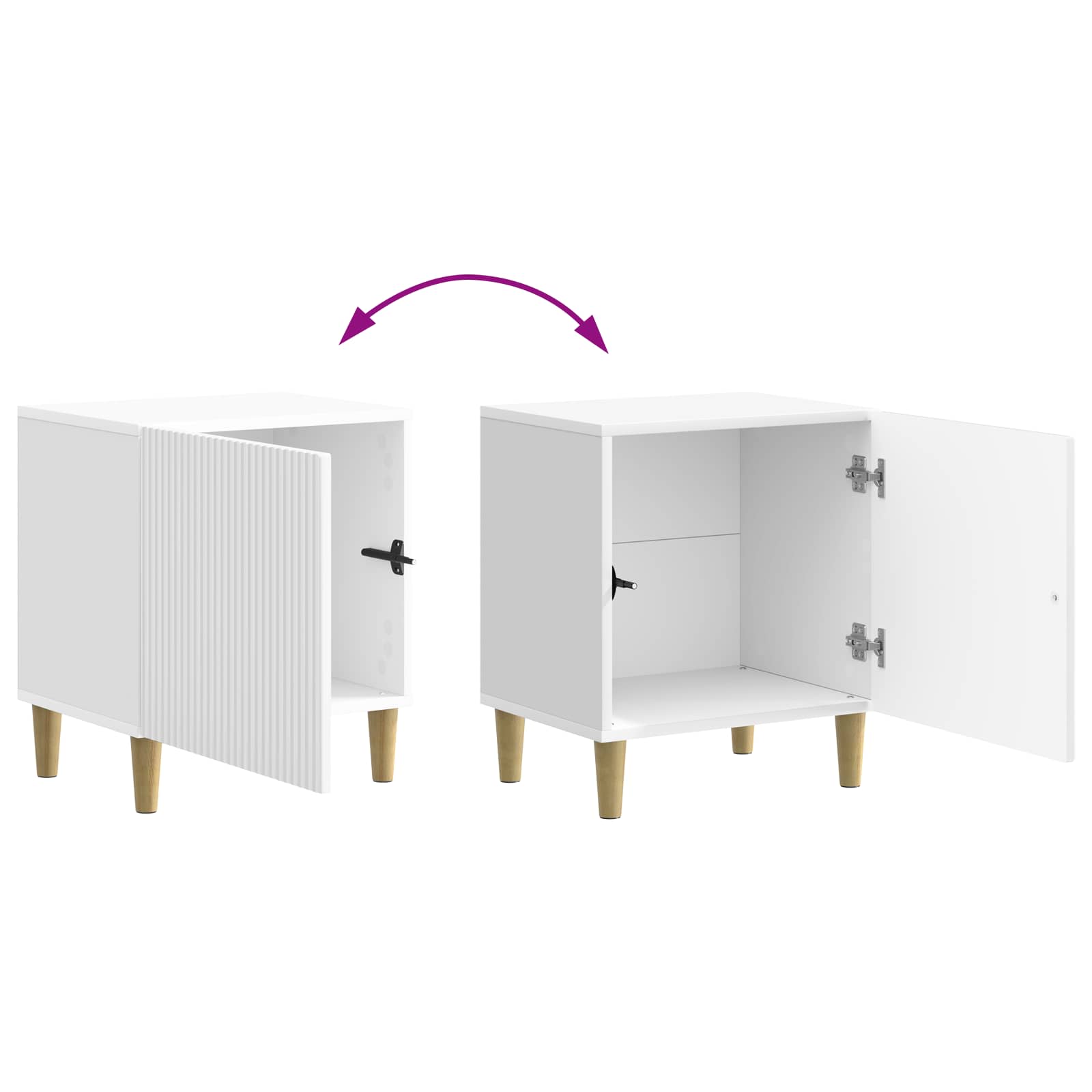 Cabinet de chevet 2 pcs Blanc brillant 43 x 34,5 x 50 cm - XIOS