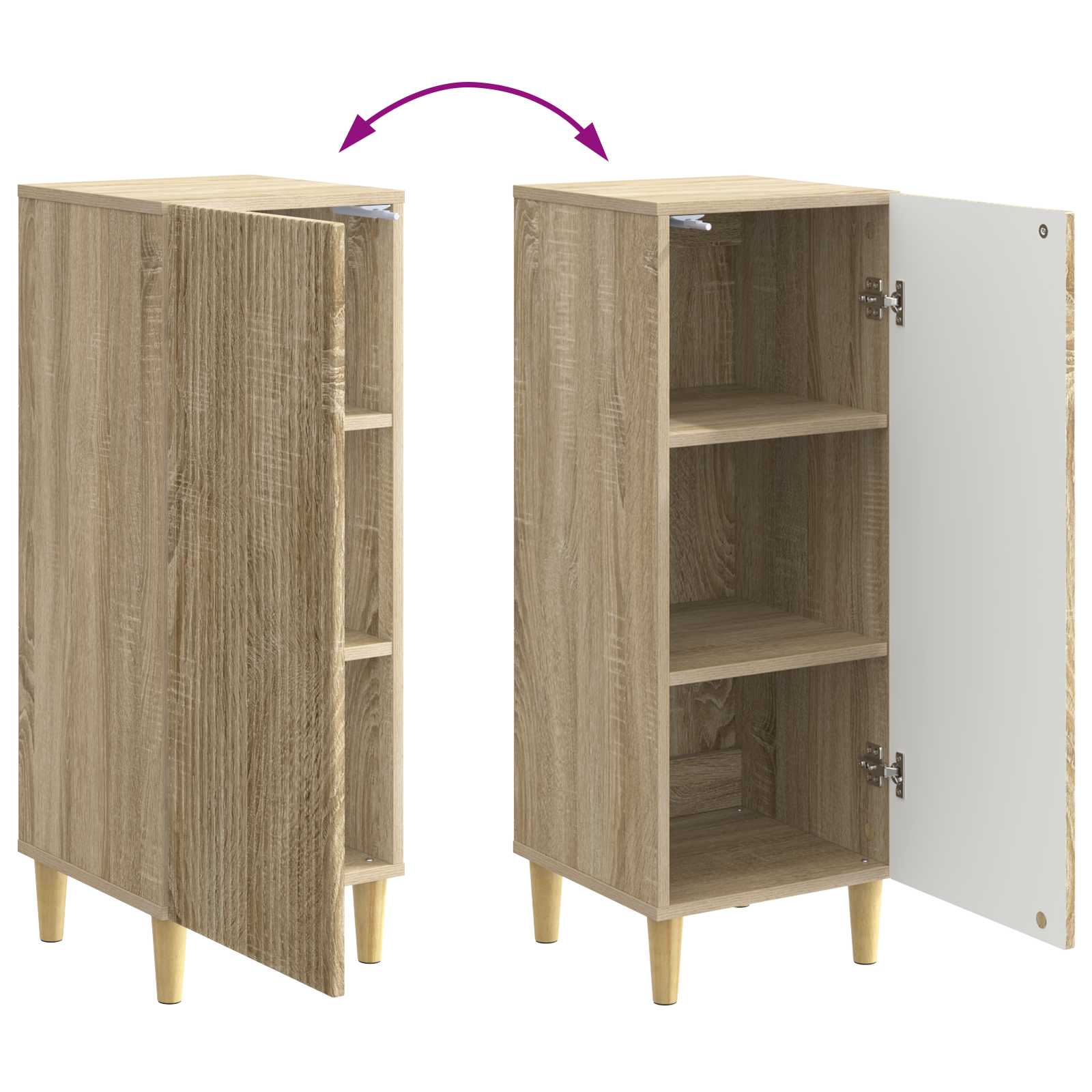 Buffet Chêne Sonoma 33 x 34,5 x 90 cm Bois d'ingénierie - XIOS