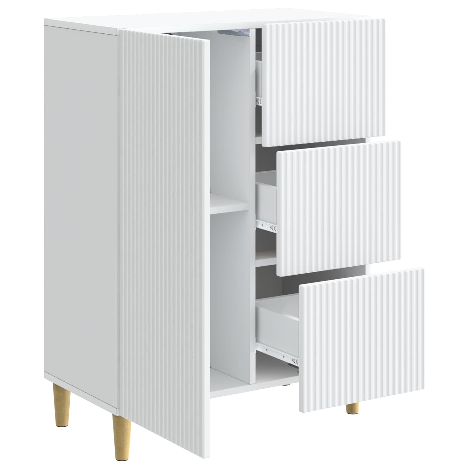 Buffet avec tiroir Blanc 66 x 34,5 x 90 cm Bois d'ingénierie - XIOS