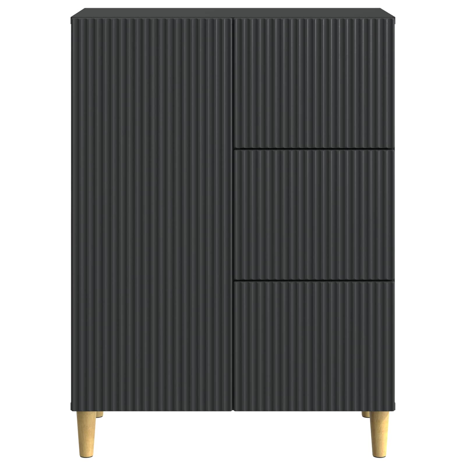 Buffet avec tiroir Noir 66 x 34,5 x 90 cm Bois d'ingénierie - XIOS