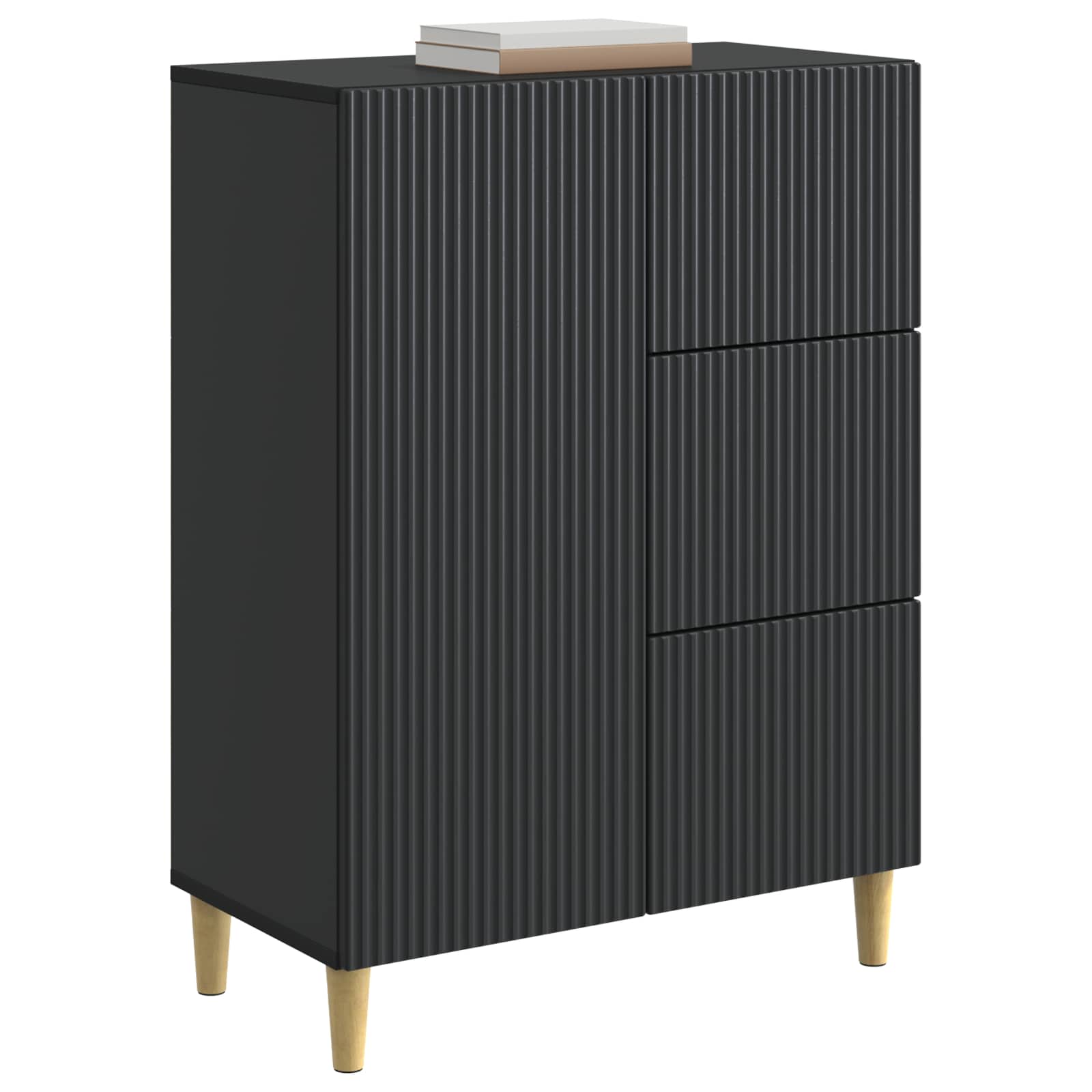 Buffet avec tiroir Noir 66 x 34,5 x 90 cm Bois d'ingénierie - XIOS