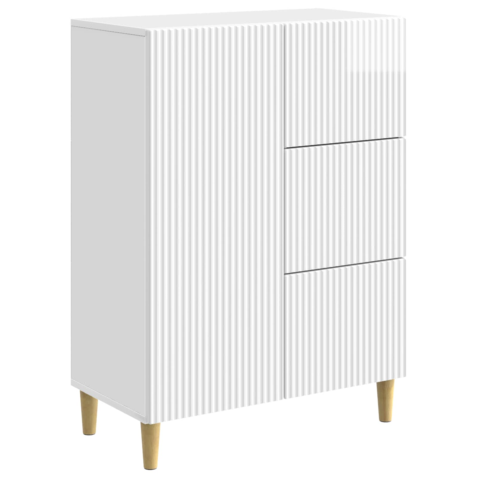 Buffet Blanc brillant 66 x 34,5 x 90 cm Bois d'ingénierie - XIOS