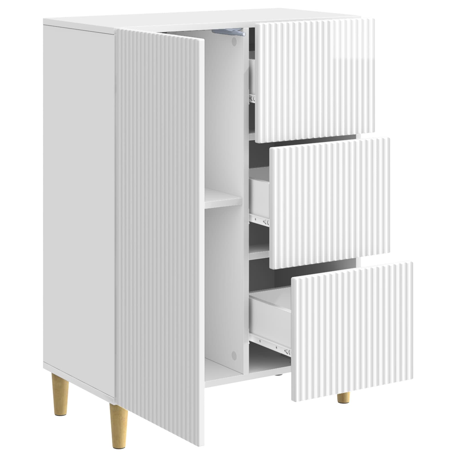 Buffet Blanc brillant 66 x 34,5 x 90 cm Bois d'ingénierie - XIOS