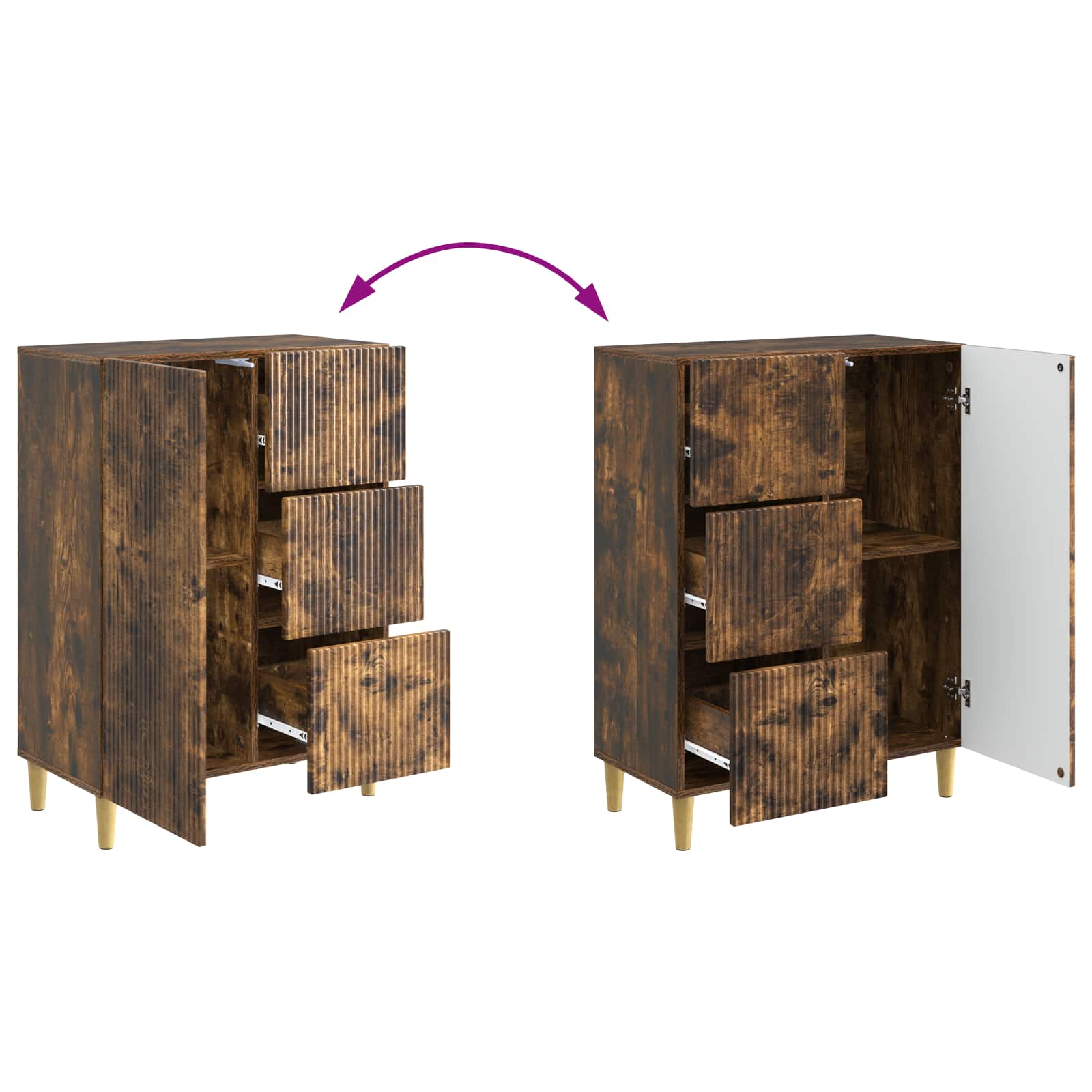 Buffet Chêne fumé 66 x 34,5 x 90 cm Bois d'ingénierie - XIOS