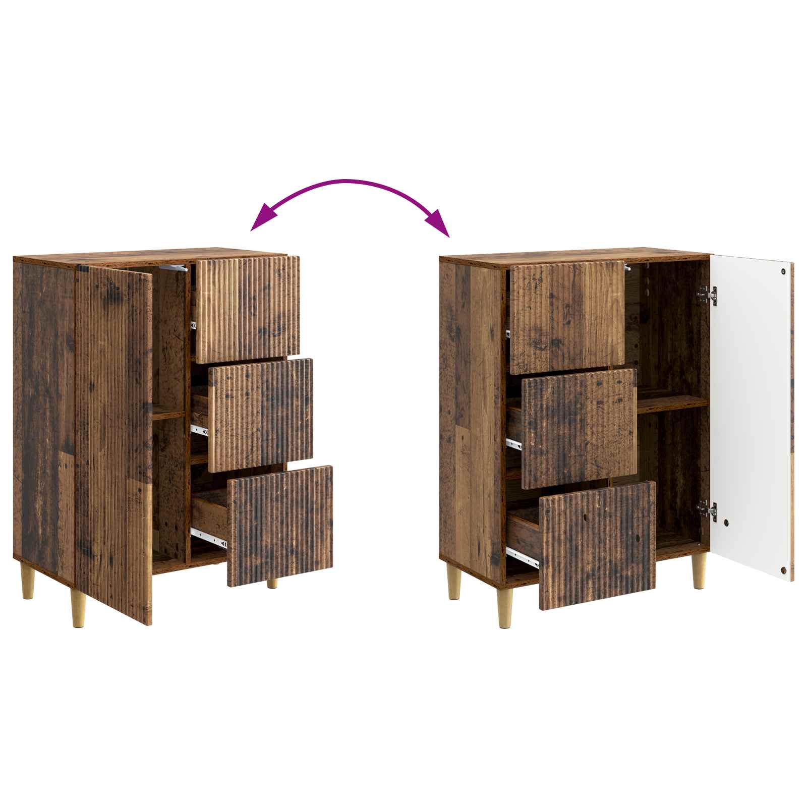 Buffet Bois ancien 66 x 34,5 x 90 cm Bois d'ingénierie - XIOS