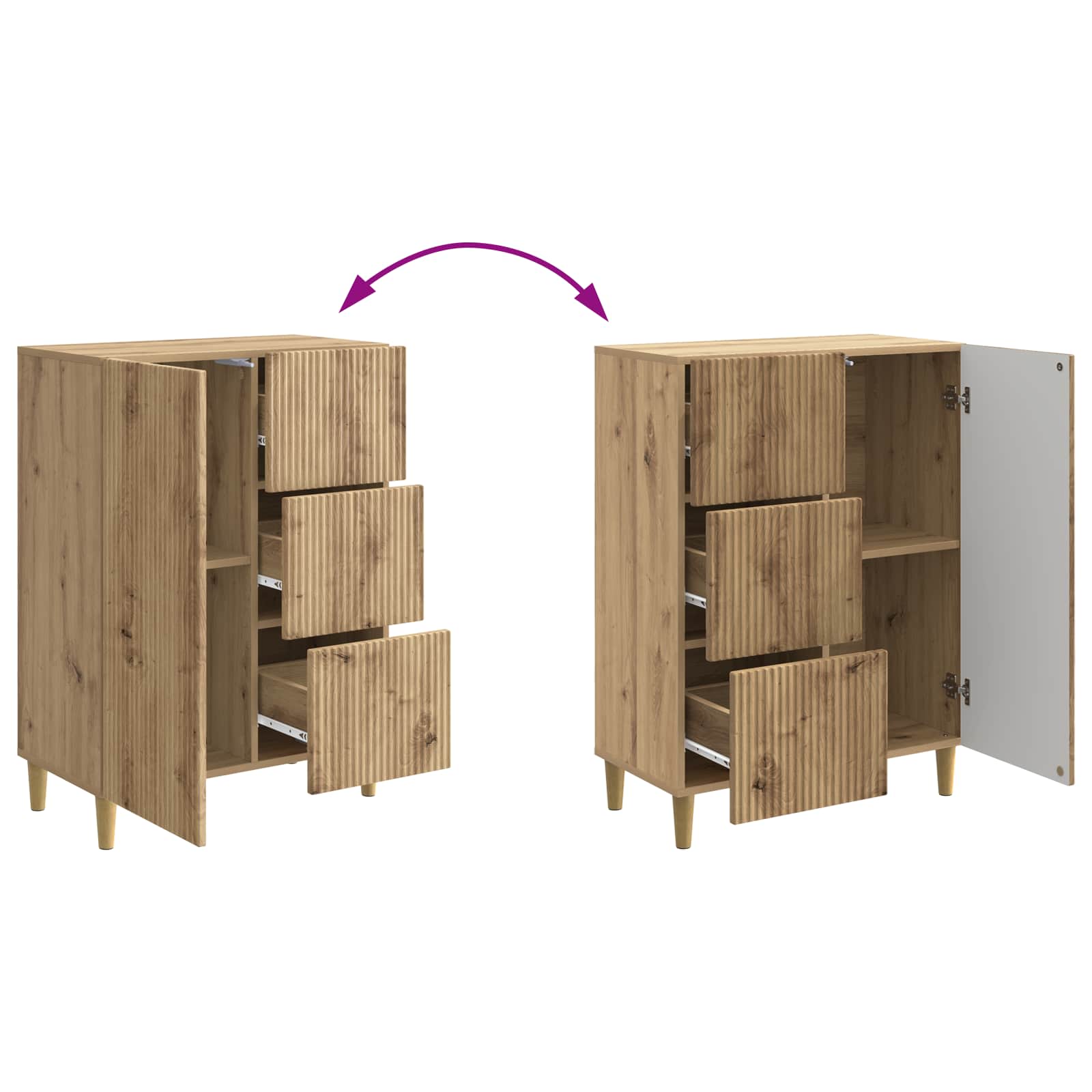 Buffet Chêne artisanal 66 x 34,5 x 90 cm Bois d'ingénierie - XIOS