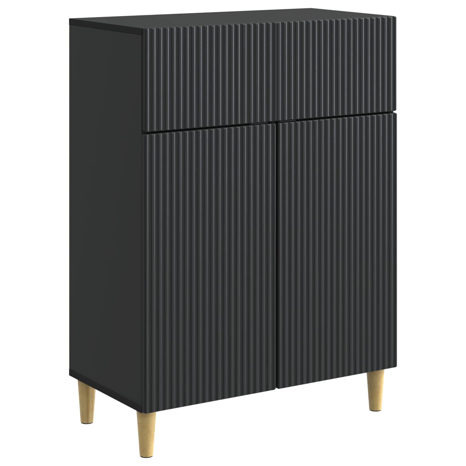 Buffet avec tiroir Noir 66 x 34,5 x 90 cm Bois d'ingénierie - XIOS