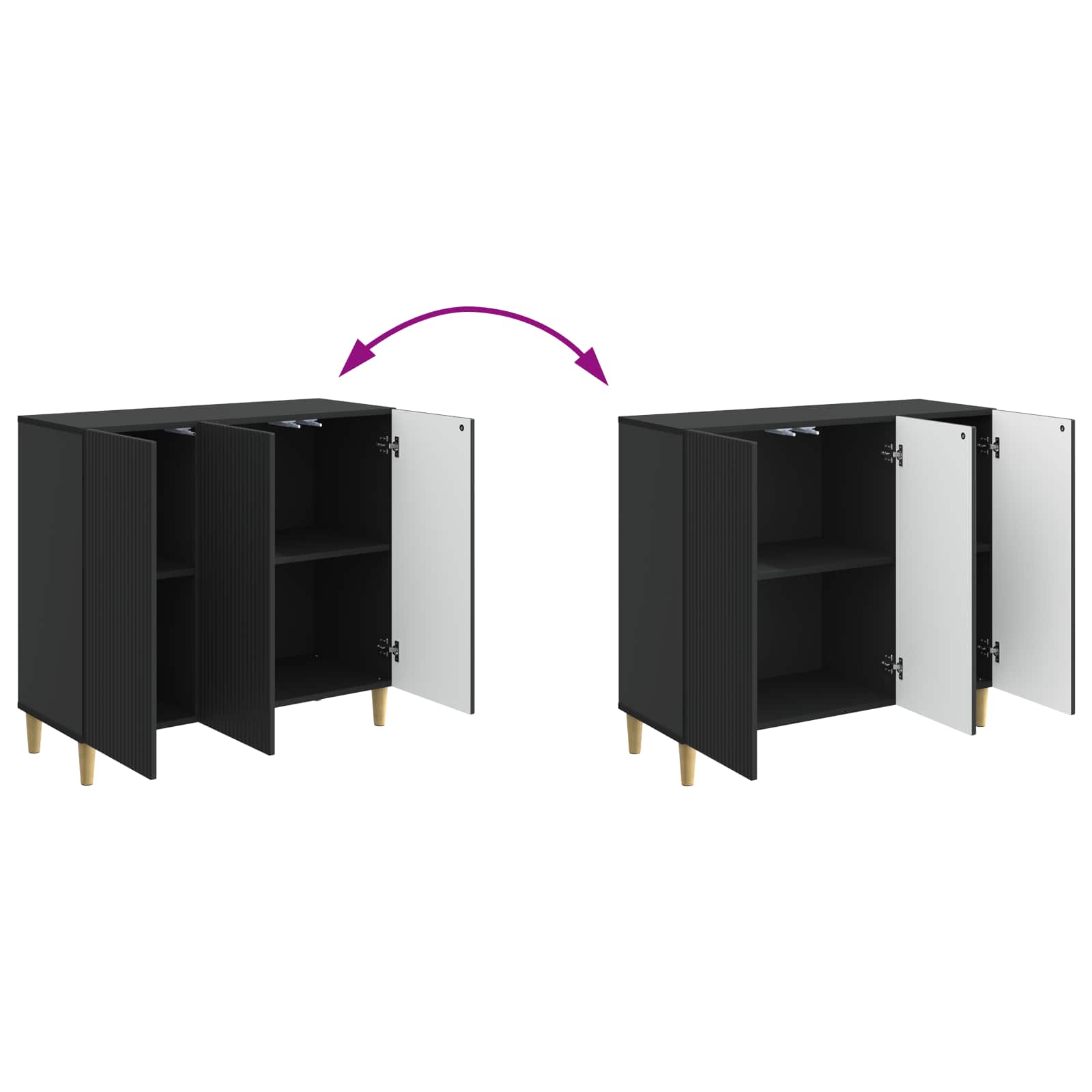 Buffet Noir 89 x 34,5 x 80 cm Bois d'ingénierie - XIOS