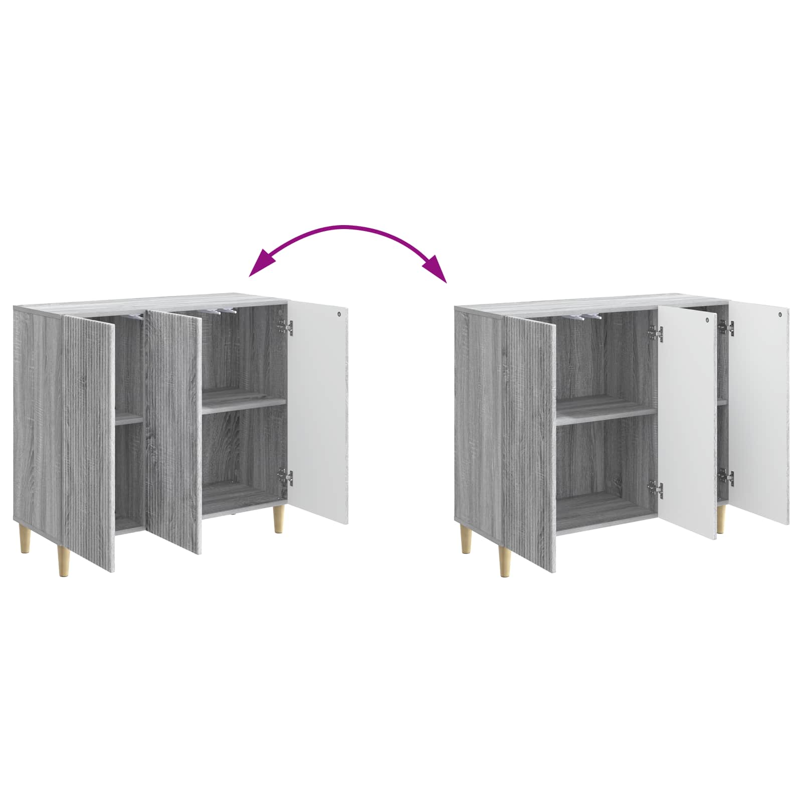 Buffet Sonoma gris 89 x 34,5 x 80 cm Bois d'ingénierie - XIOS