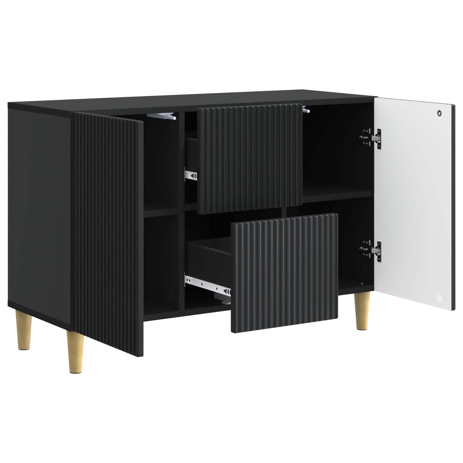 Buffet avec tiroir Noir 89 x 34,5 x 60 cm Bois d'ingénierie - XIOS