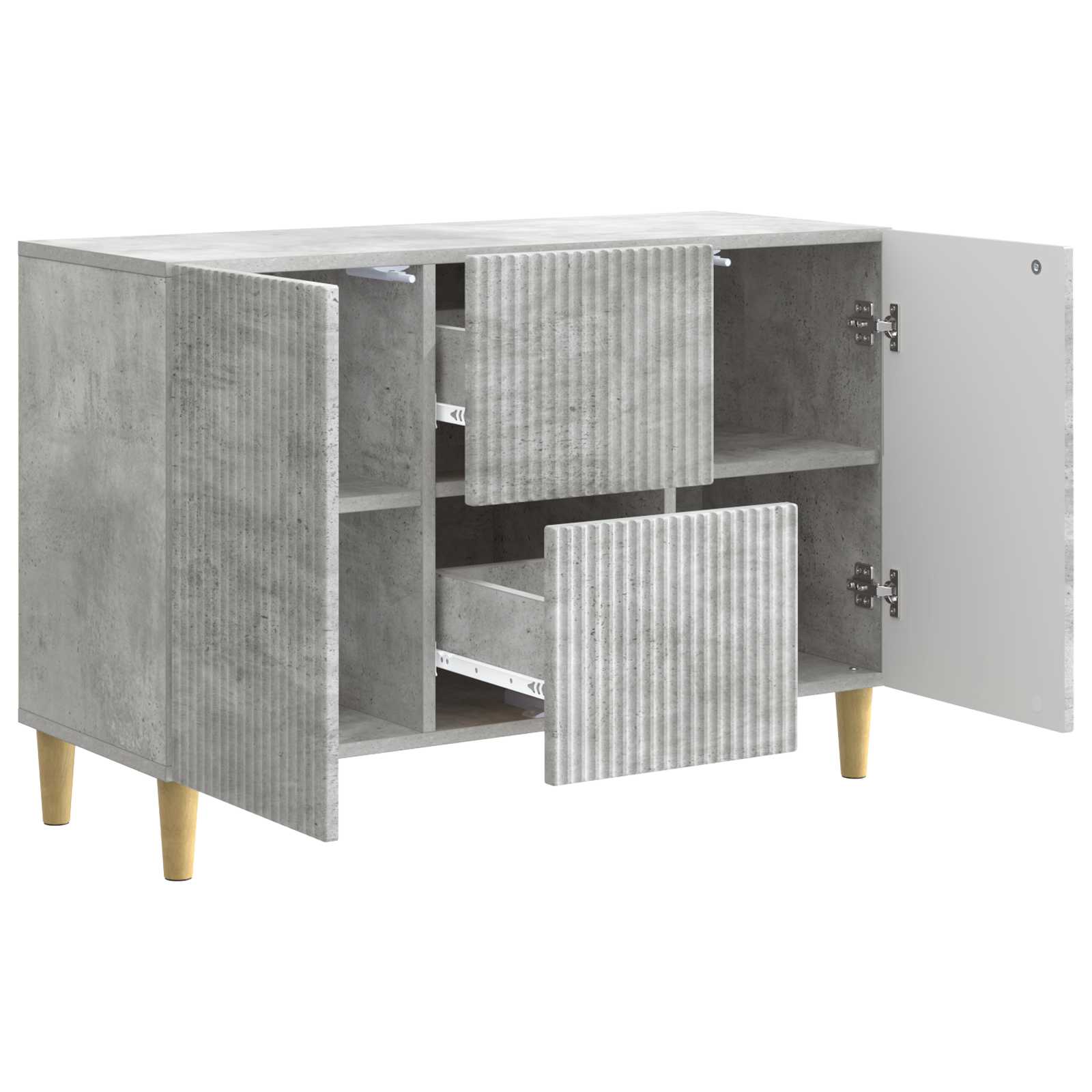 Buffet Gris béton 89 x 34,5 x 60 cm Bois d'ingénierie - XIOS