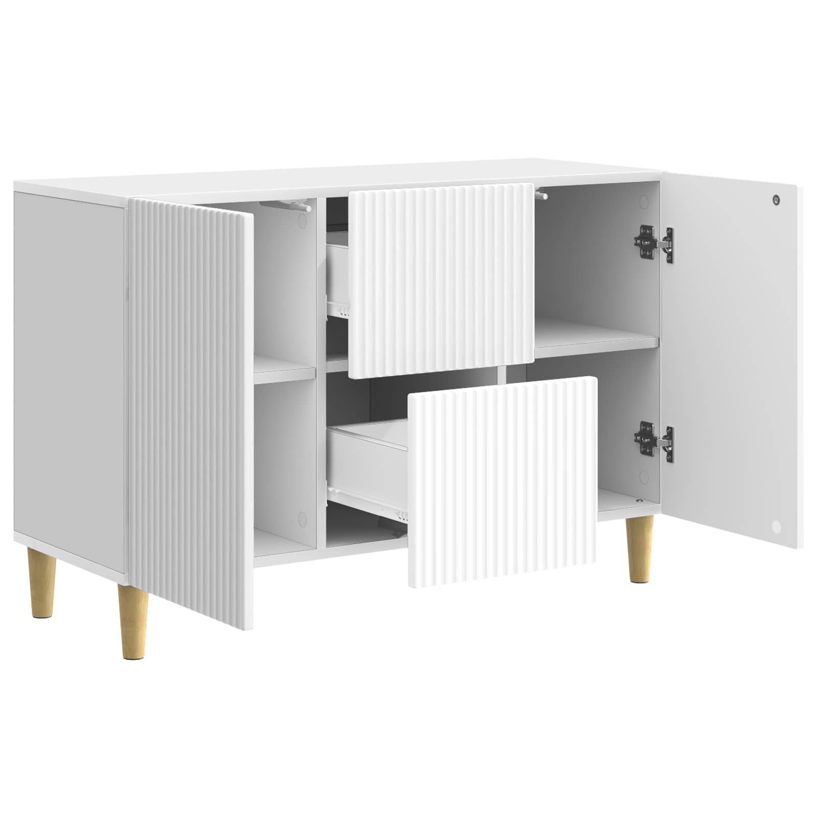 Buffet Blanc brillant 89 x 34,5 x 60 cm Bois d'ingénierie - XIOS
