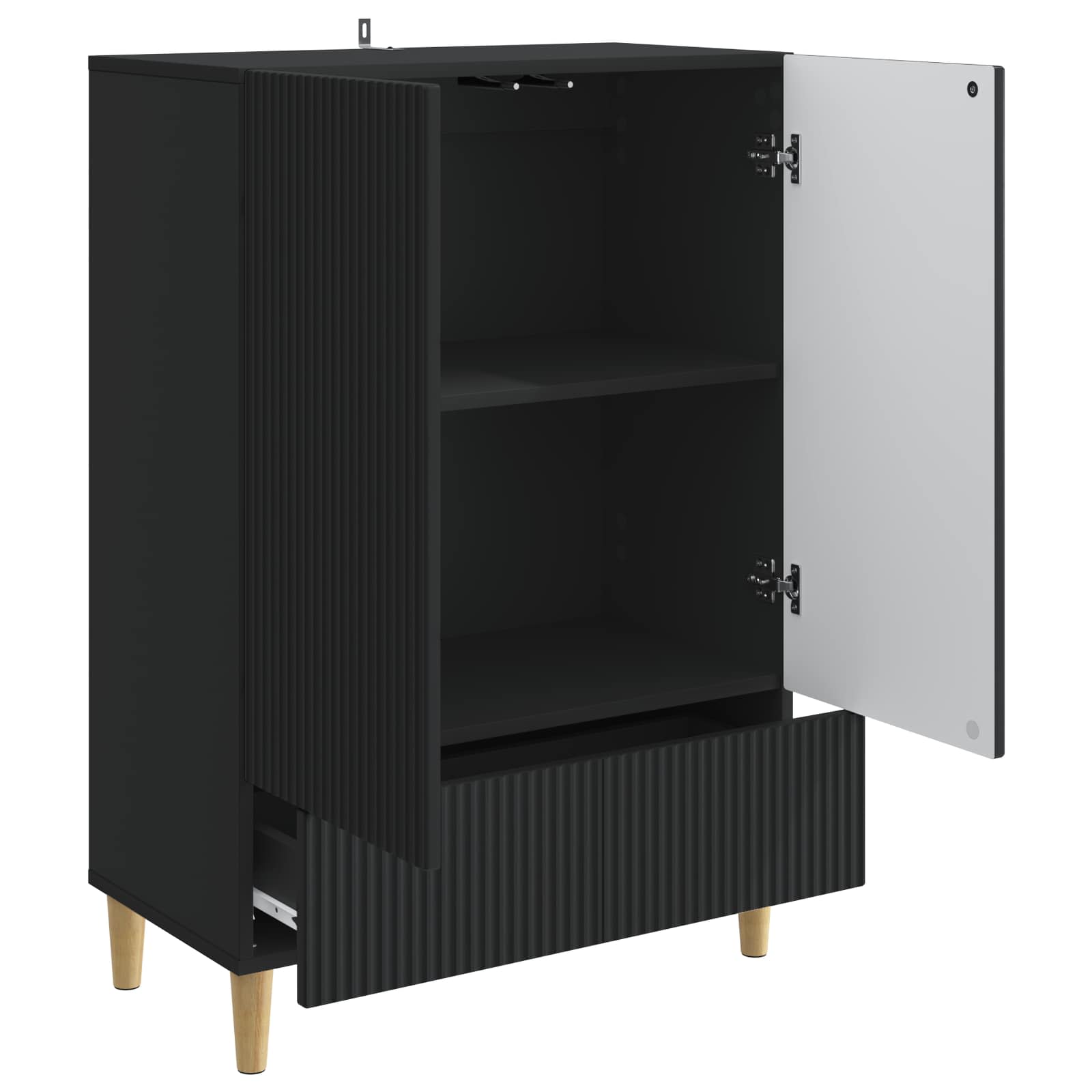 Buffet avec tiroir Noir 66 x 34,5 x 95 cm Bois d'ingénierie - XIOS