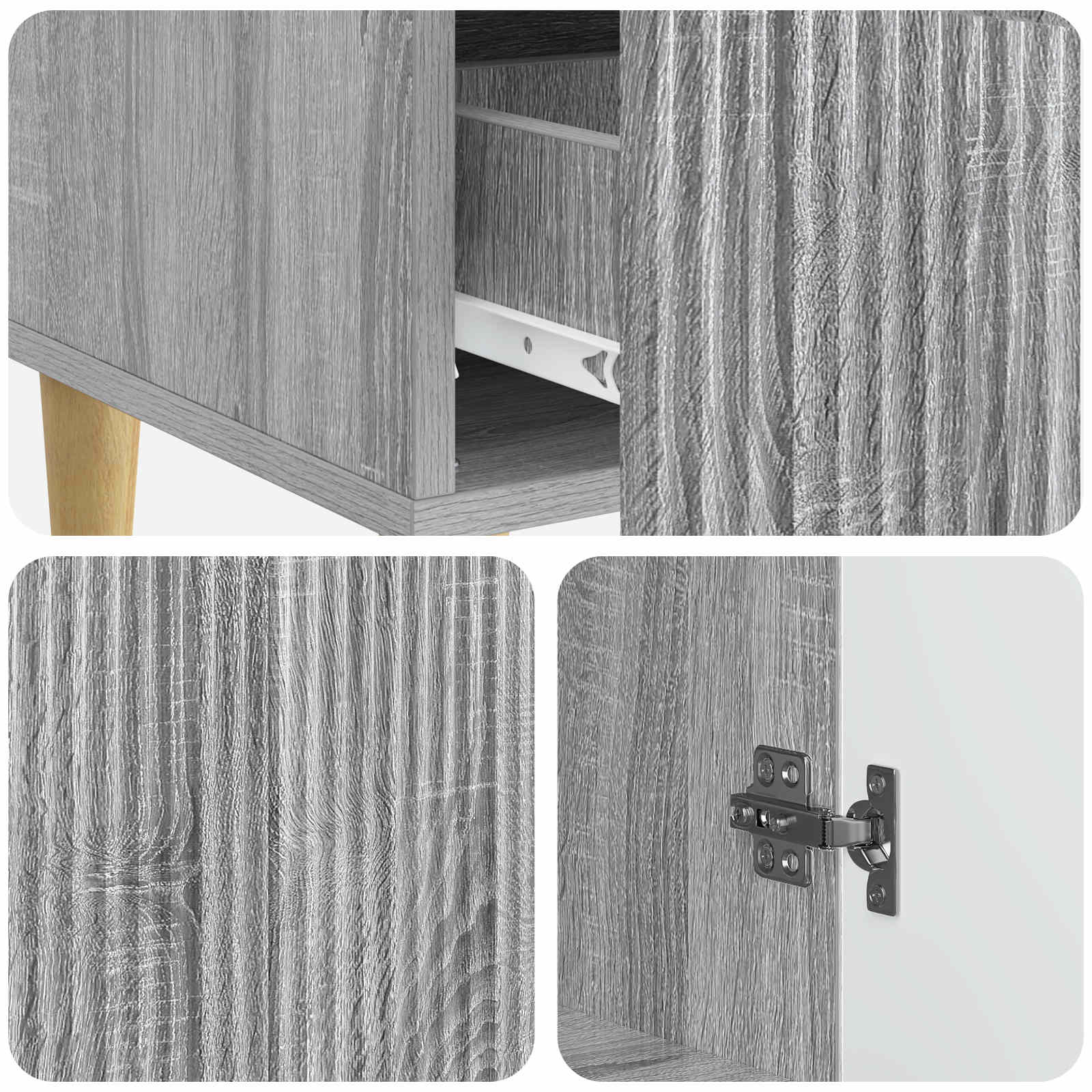 Buffet Sonoma gris 66 x 34,5 x 95 cm Bois d'ingénierie - XIOS