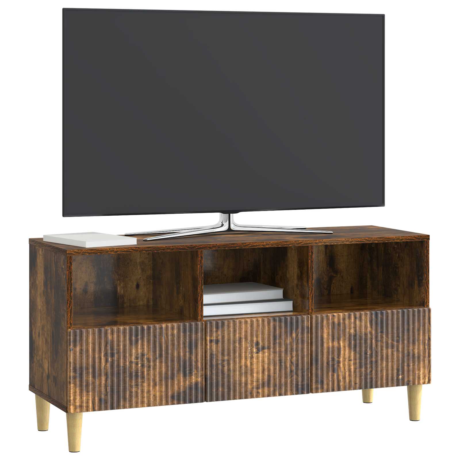 Meuble TV Chêne fumé 102 x 34,5 x 50 cm Bois d'ingénierie - XIOS