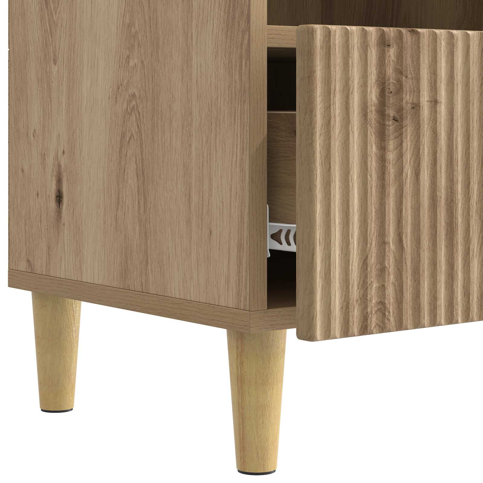 Meuble TV Chêne artisanal 102 x 34,5 x 50 cm Bois d'ingénierie - XIOS