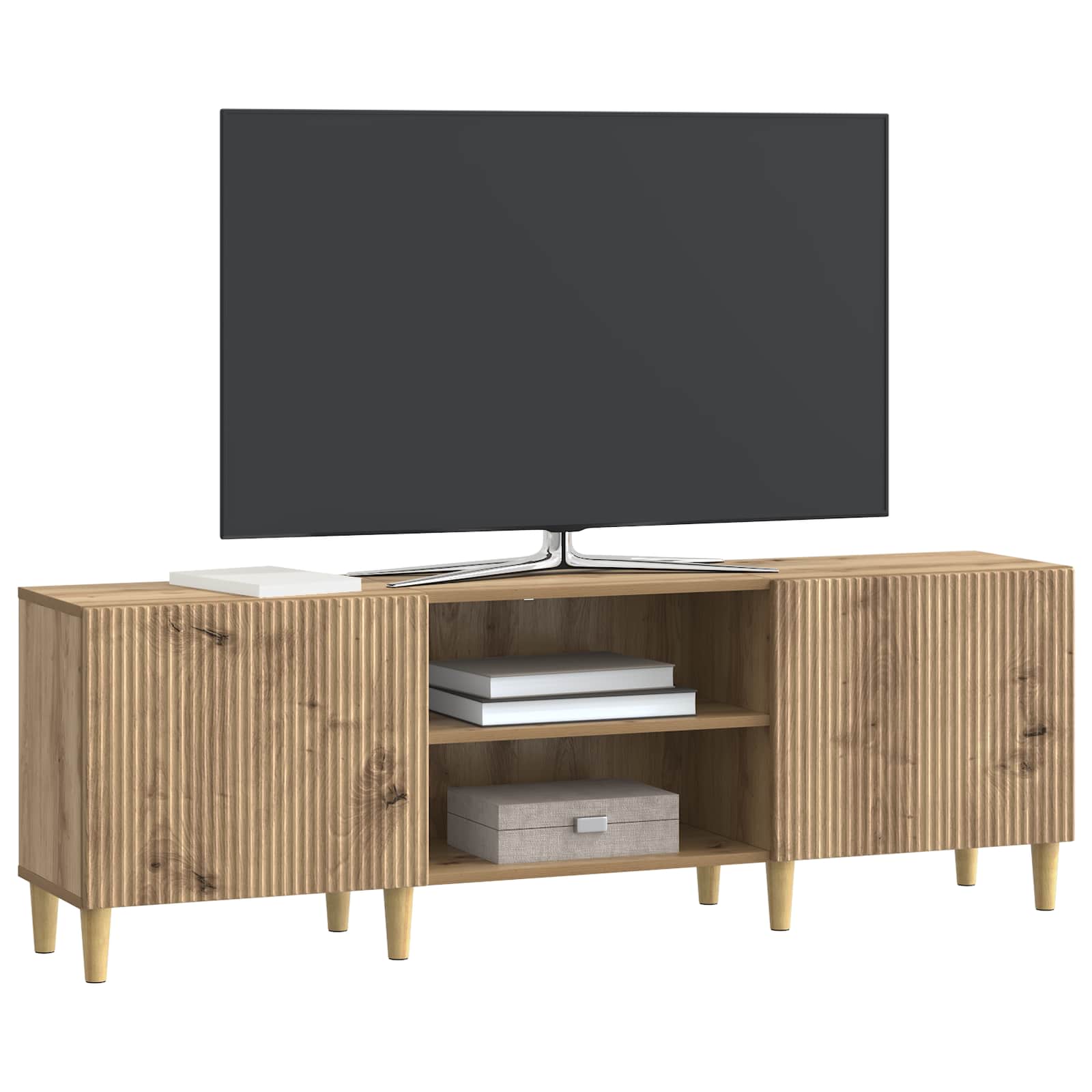 Meuble TV Chêne artisanal 150 x 31 x 50 cm Bois d'ingénierie - XIOS