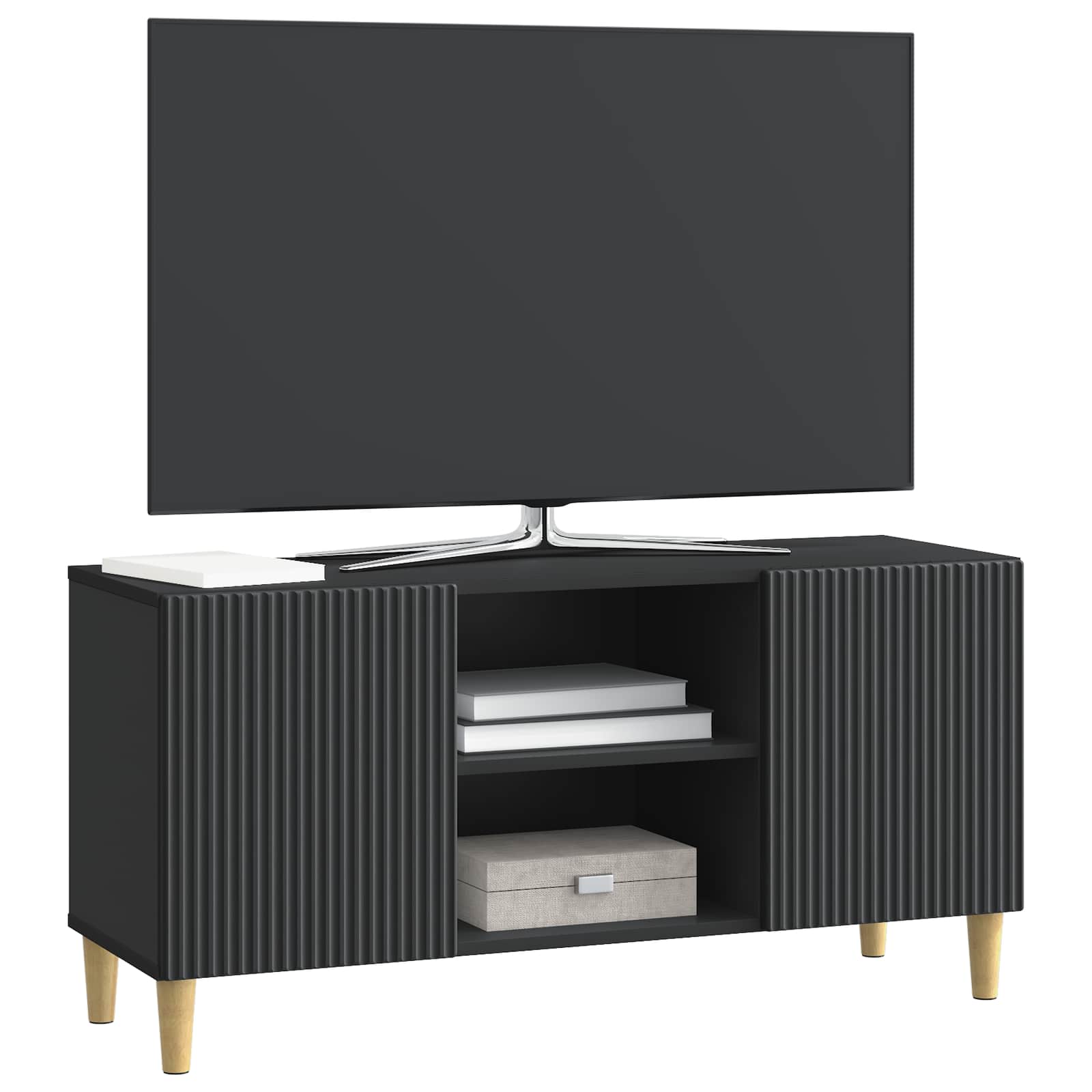 Meuble TV Noir 102 x 34,5 x 50 cm Bois d'ingénierie - XIOS