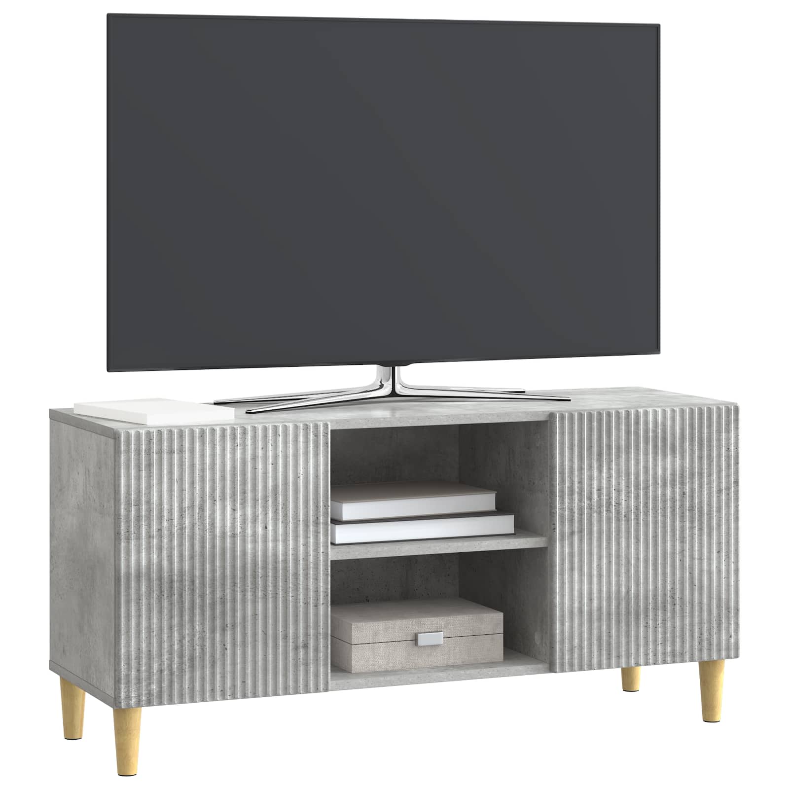 Meuble TV Gris béton 102 x 34,5 x 50 cm Bois d'ingénierie - XIOS