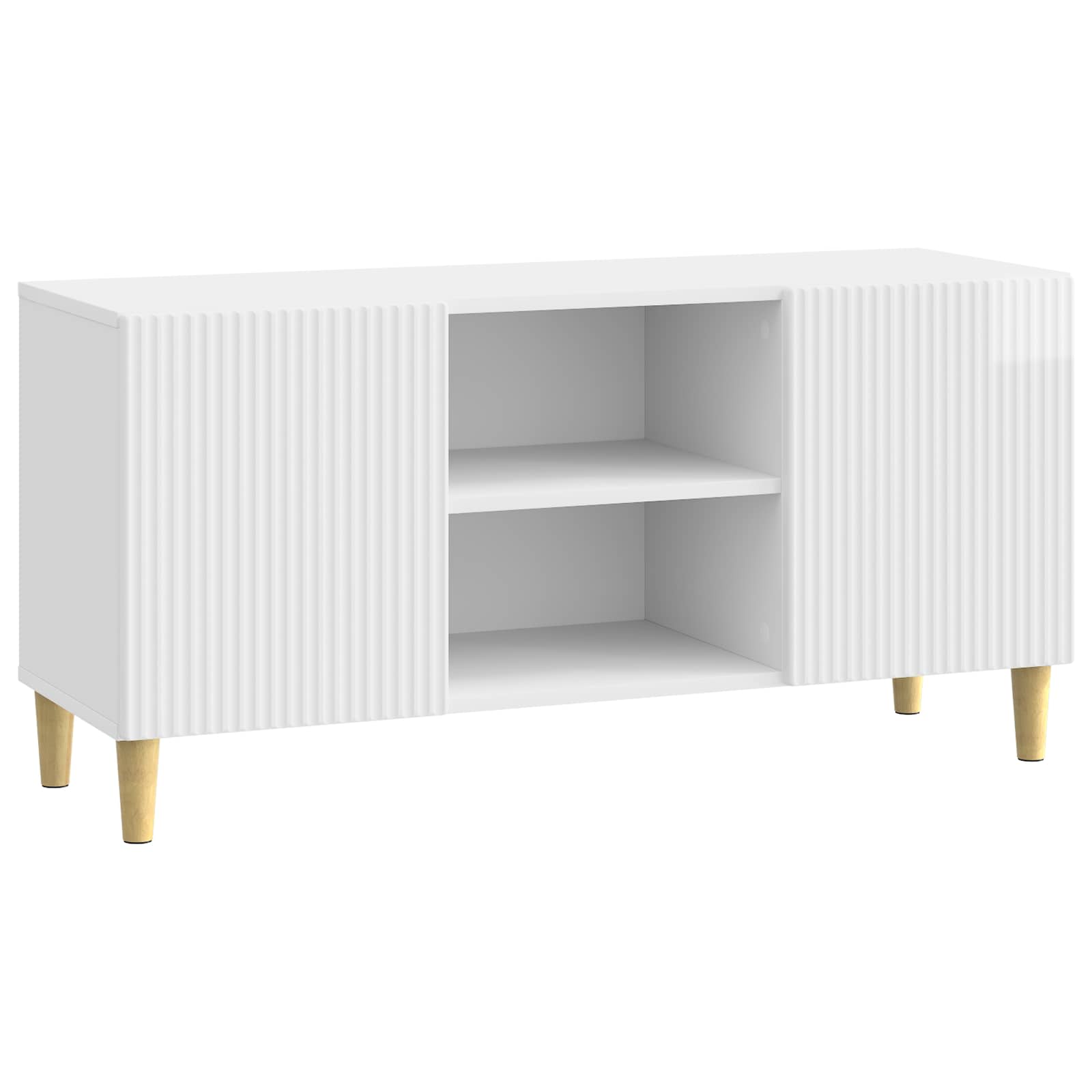 Meuble TV Blanc brillant 102 x 34,5 x 50 cm Bois d'ingénierie - XIOS