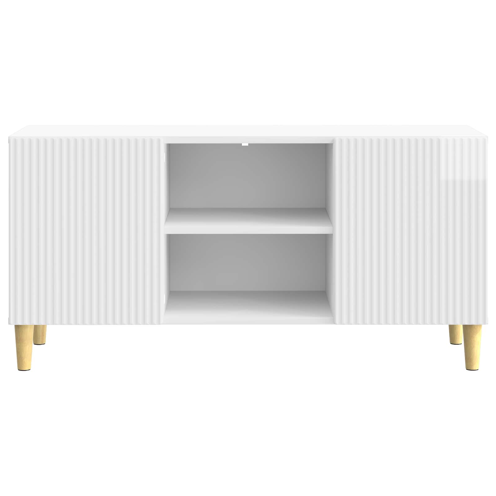 Meuble TV Blanc brillant 102 x 34,5 x 50 cm Bois d'ingénierie - XIOS