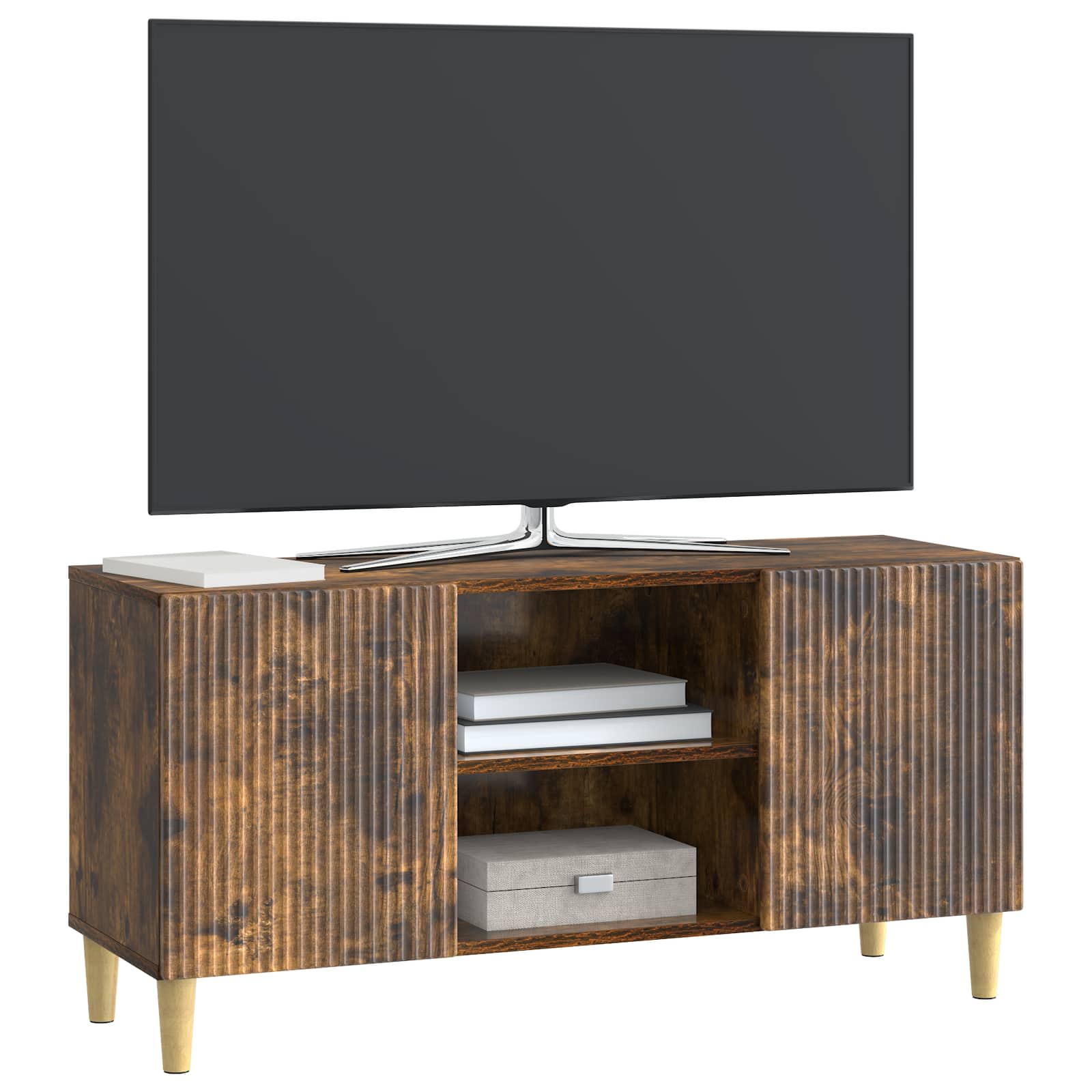 Meuble TV Chêne fumé 102 x 34,5 x 50 cm Bois d'ingénierie - XIOS