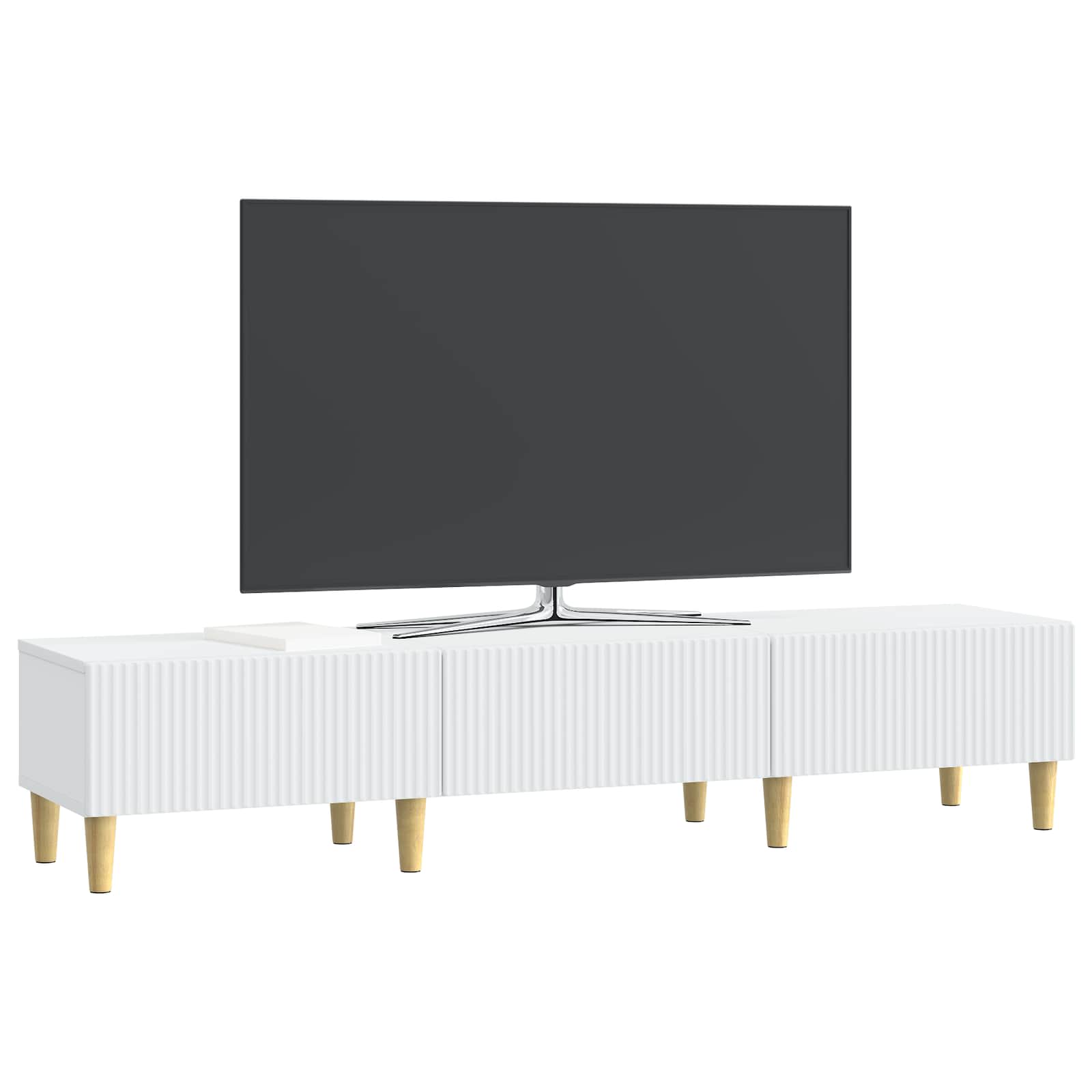 Meuble TV Blanc 147 x 34,5 x 30 cm Bois d'ingénierie - XIOS