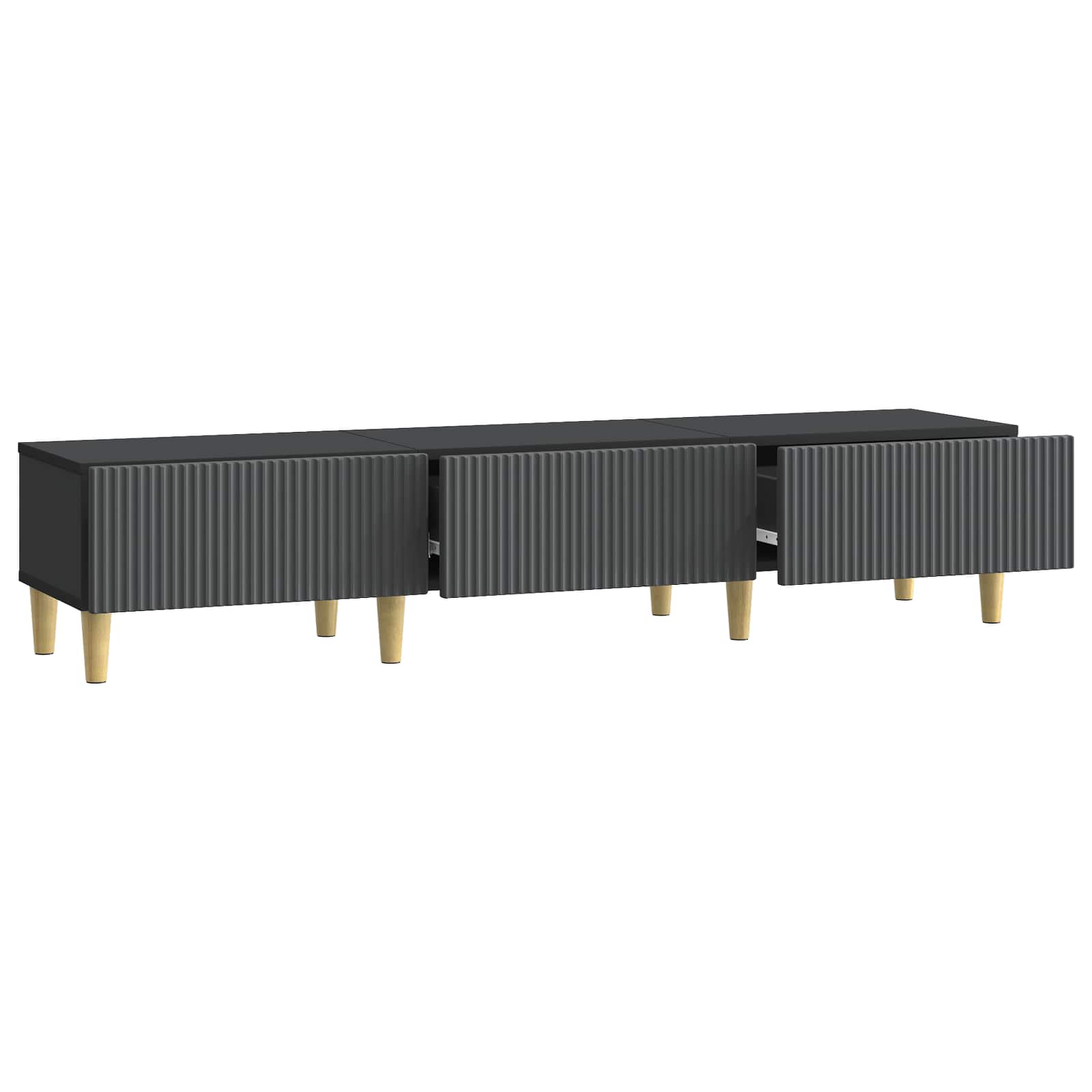 Meuble TV avec tiroir Noir 147 x 34,5 x 30 cm Bois d'ingénierie - XIOS