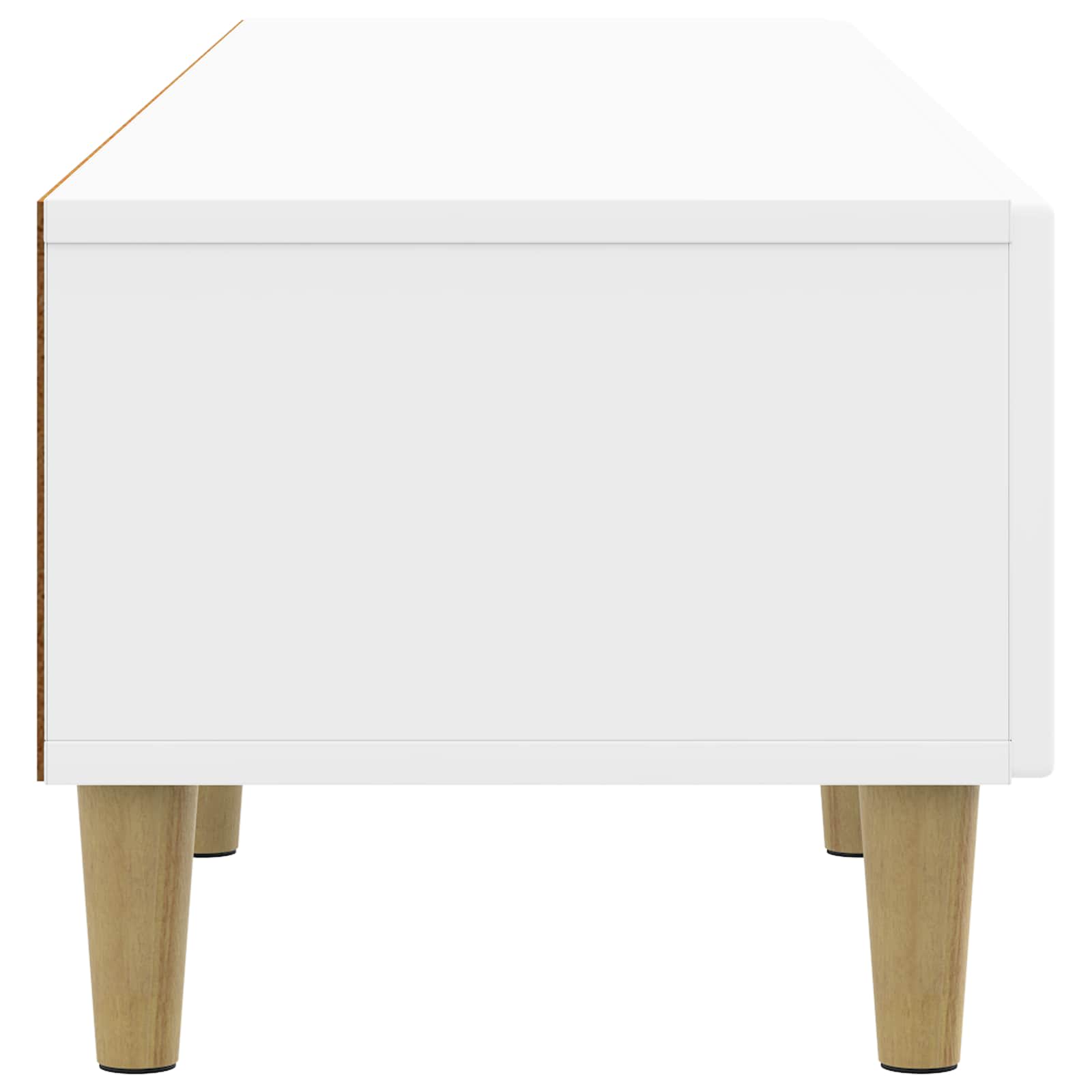 Meuble TV Blanc brillant 147 x 34,5 x 30 cm Bois d'ingénierie - XIOS