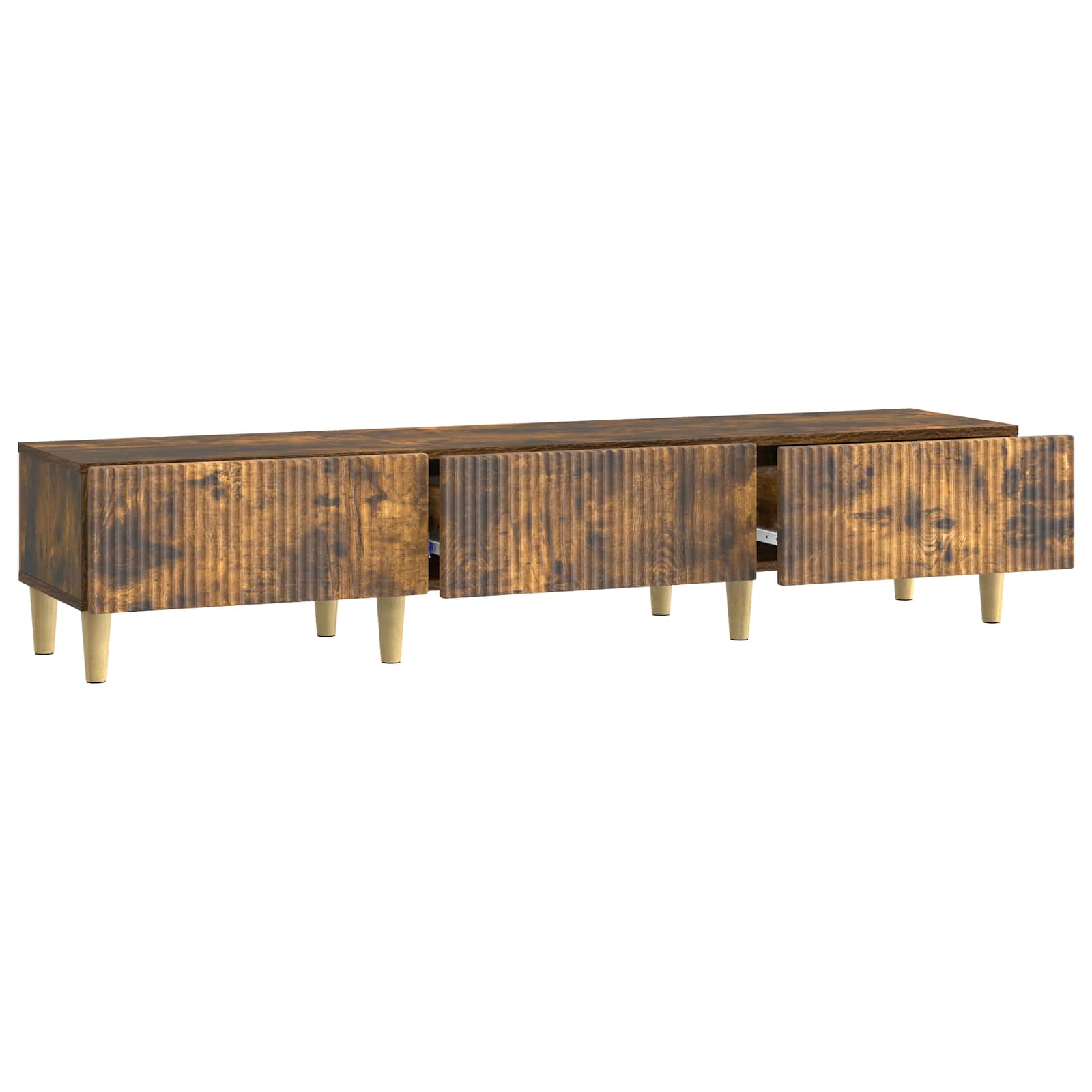 Meuble TV Chêne fumé 147 x 34,5 x 30 cm Bois d'ingénierie - XIOS