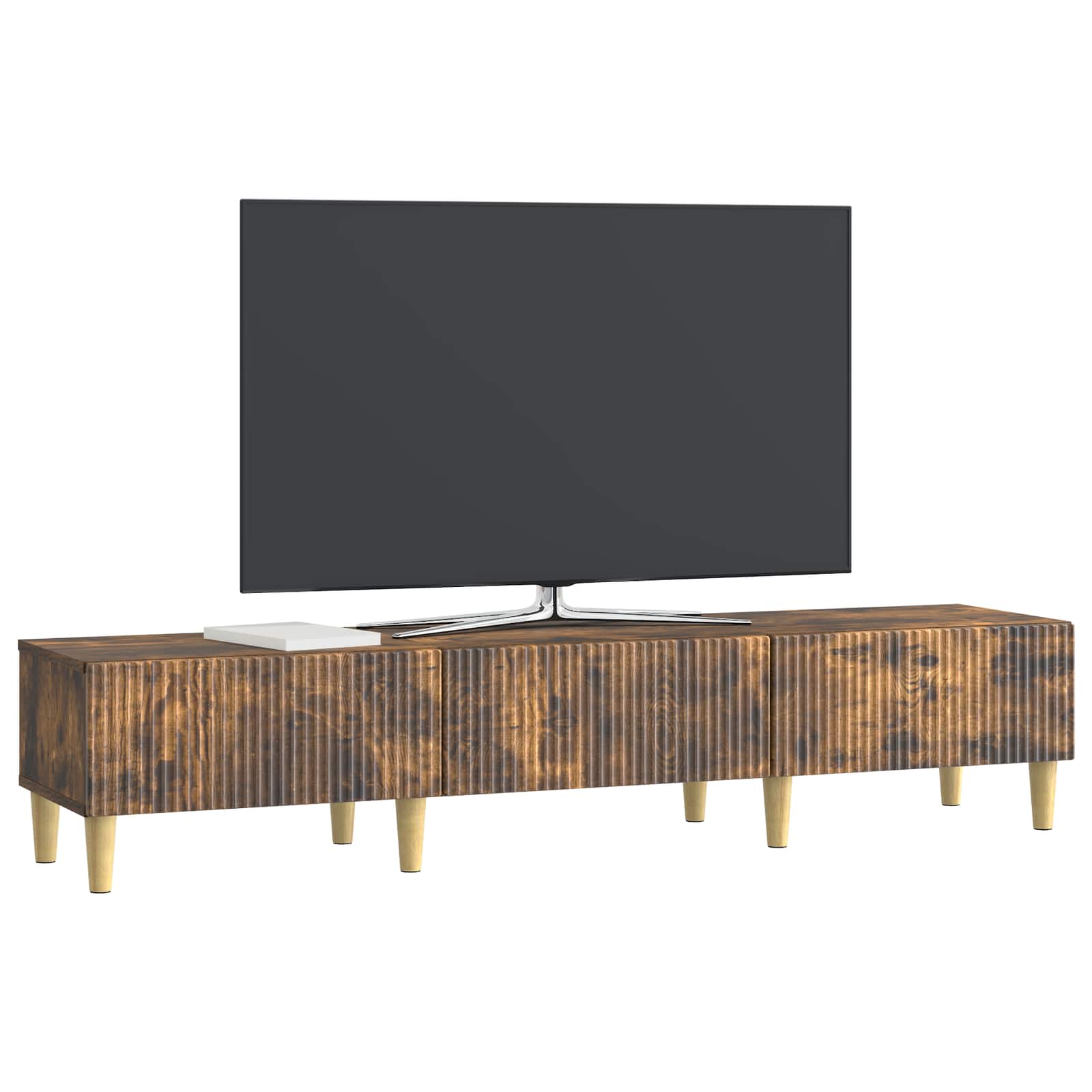 Meuble TV Chêne fumé 147 x 34,5 x 30 cm Bois d'ingénierie - XIOS