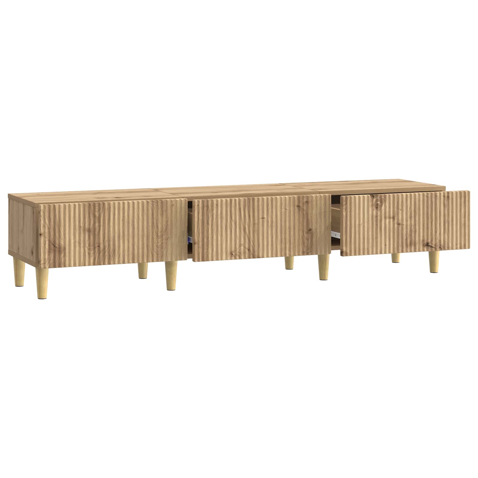 Meuble TV Chêne artisanal 147 x 34,5 x 30 cm Bois d'ingénierie - XIOS