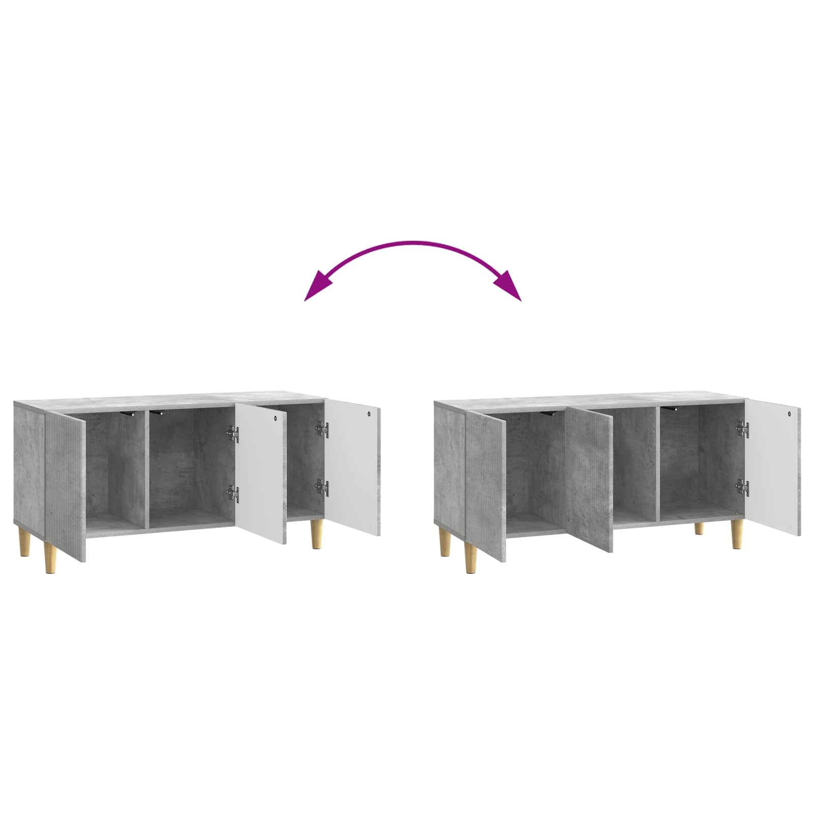 Meuble TV Gris béton 99 x 34,5 x 50 cm Bois d'ingénierie - XIOS