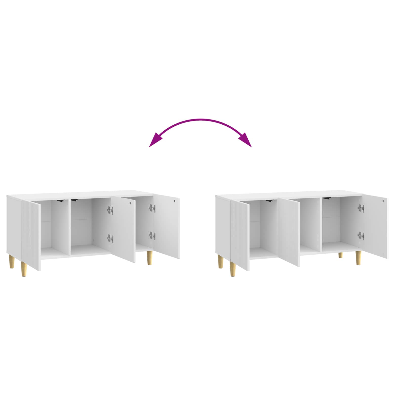 Meuble TV Blanc brillant 99 x 34,5 x 50 cm Bois d'ingénierie - XIOS
