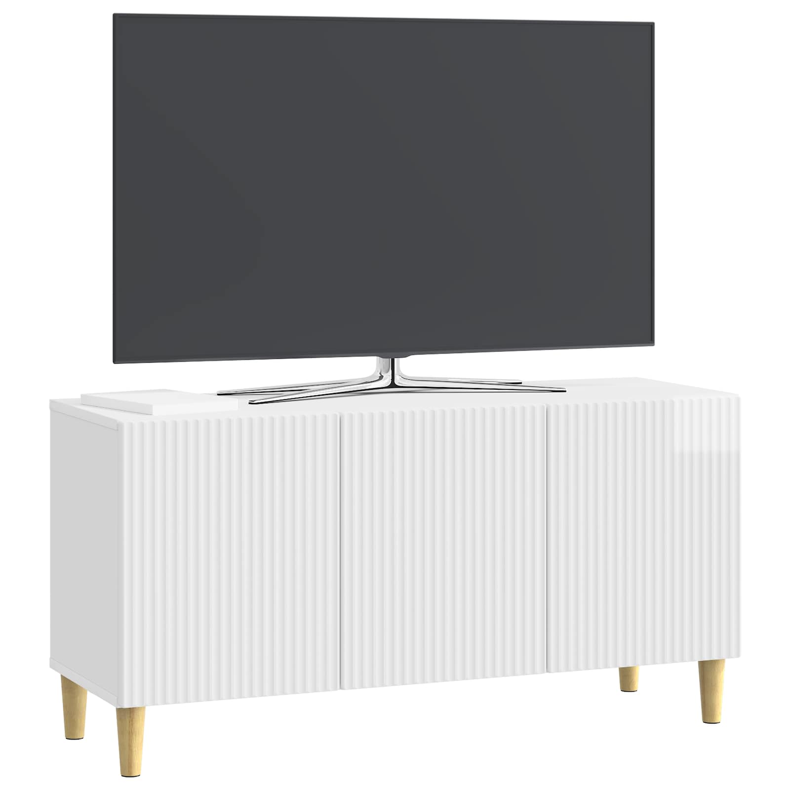 Meuble TV Blanc brillant 99 x 34,5 x 50 cm Bois d'ingénierie - XIOS