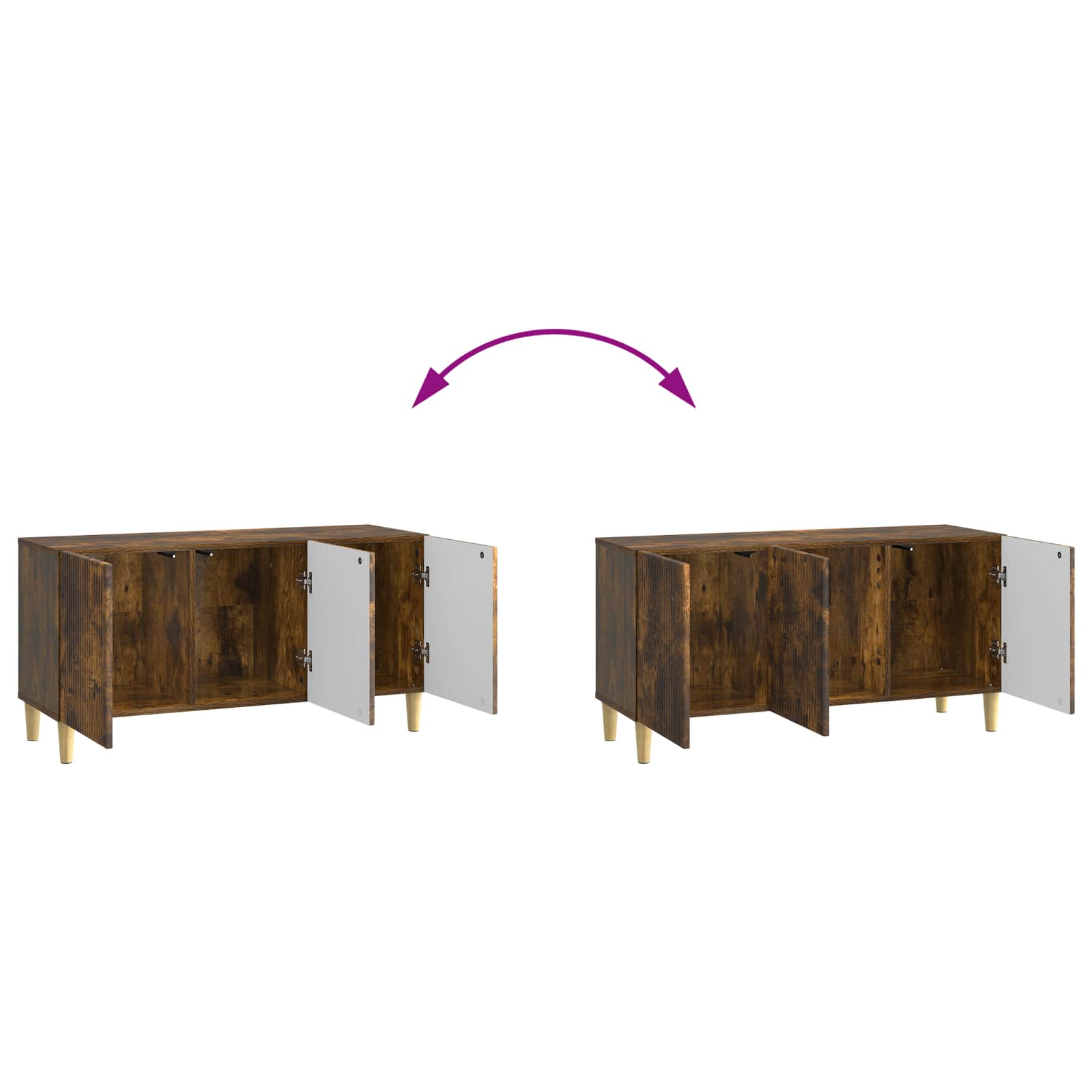 Meuble TV Chêne fumé 99 x 34,5 x 50 cm Bois d'ingénierie - XIOS