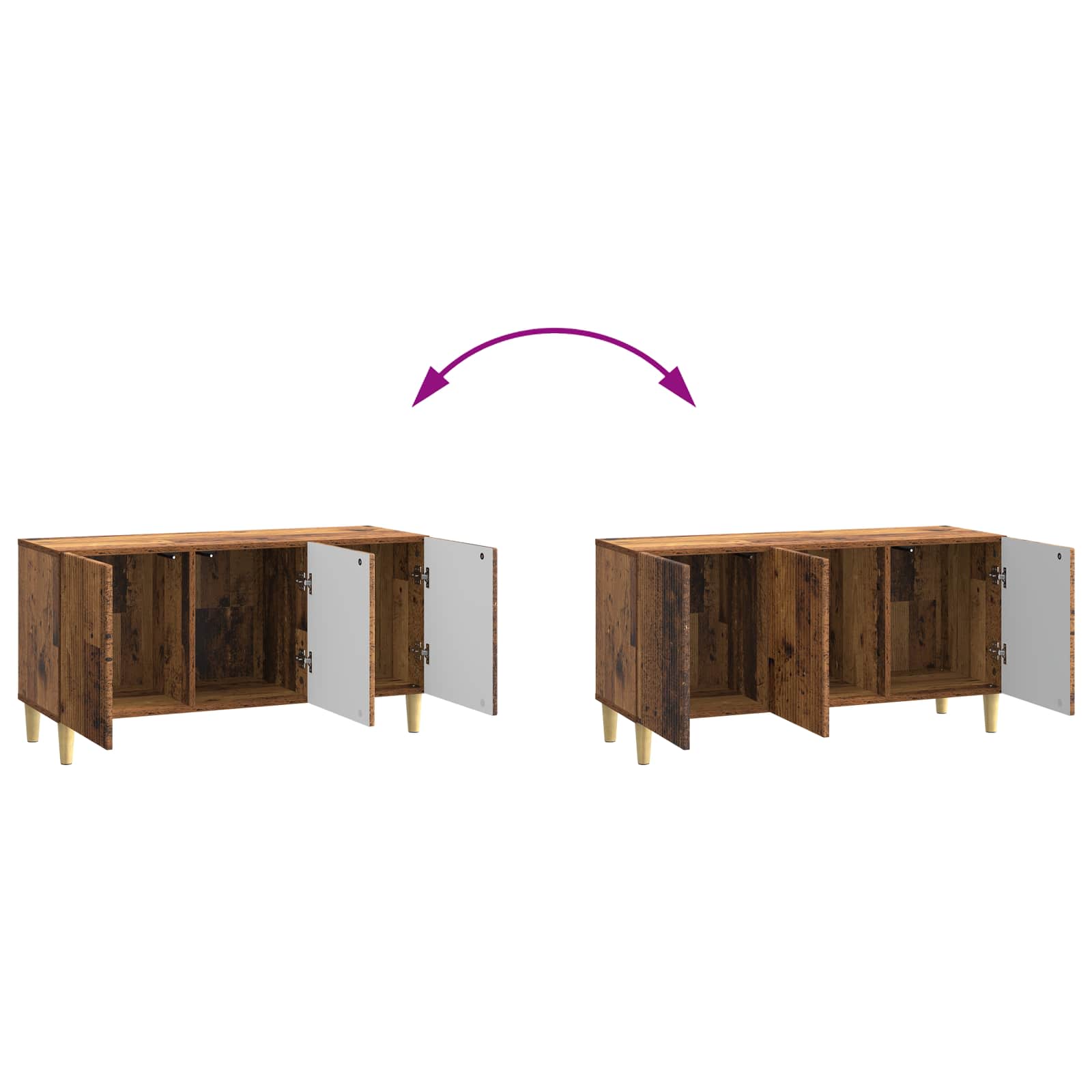 Meuble TV Bois ancien 99 x 34,5 x 50 cm Bois d'ingénierie - XIOS