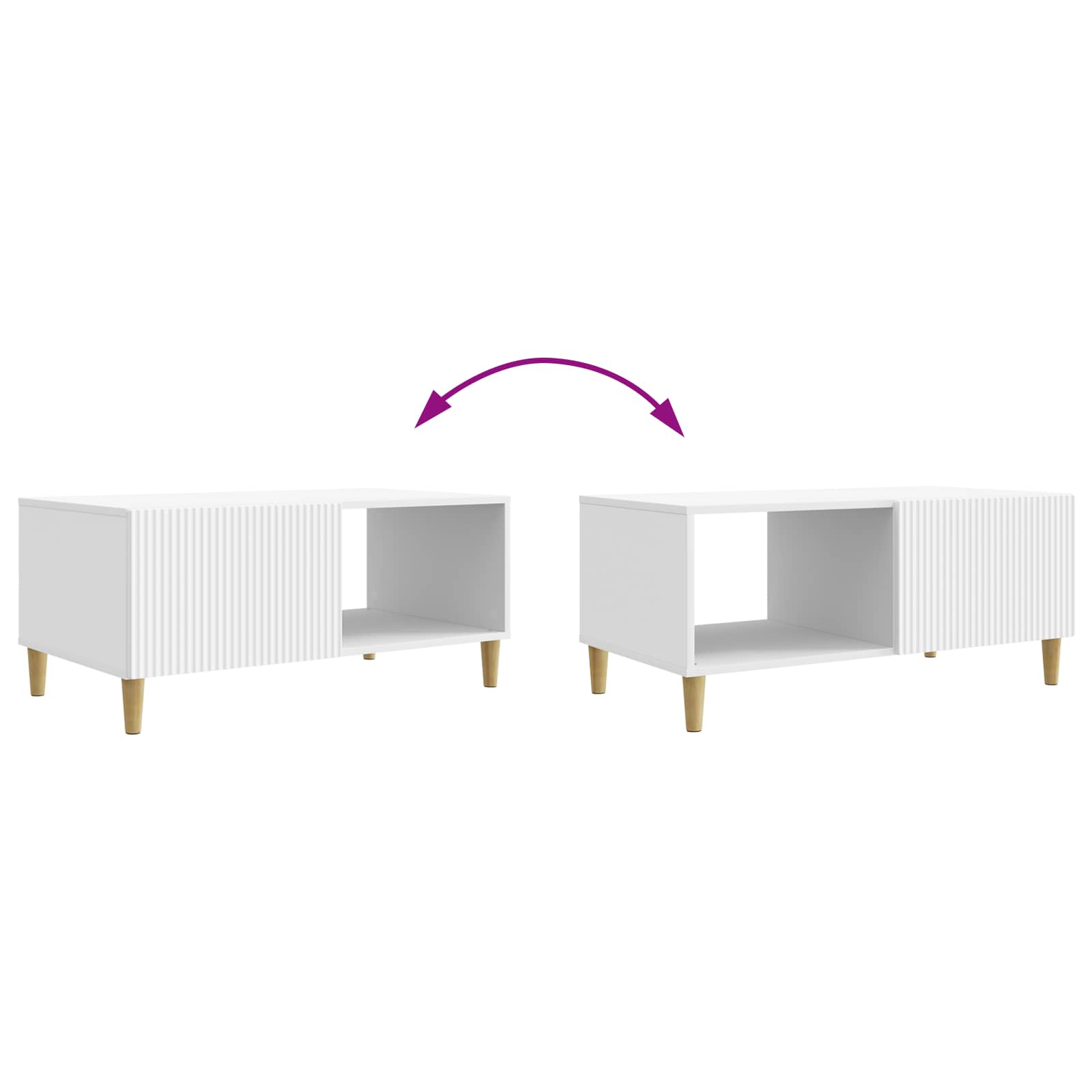 Table basse Blanc 90 x 50 x 40 cm Bois d'ingénierie - XIOS