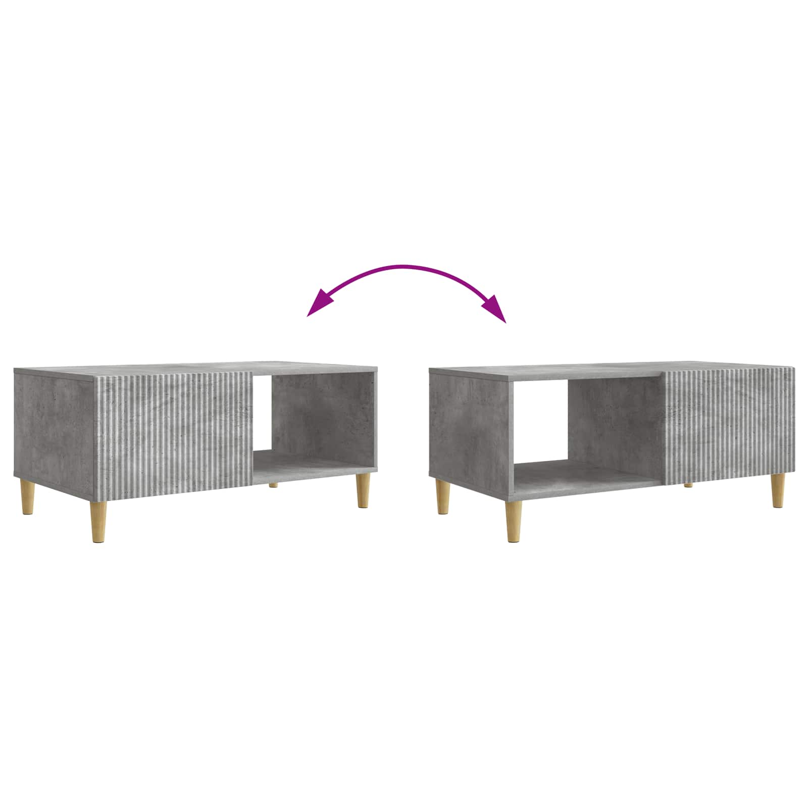 Table basse Gris béton 90 x 50 x 40 cm Bois d'ingénierie - XIOS