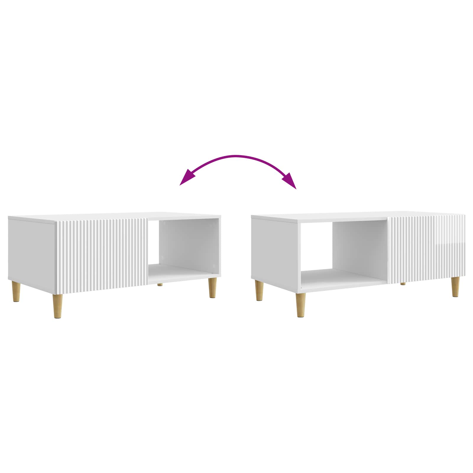 Table basse Blanc brillant 90 x 50 x 40 cm Bois d'ingénierie - XIOS