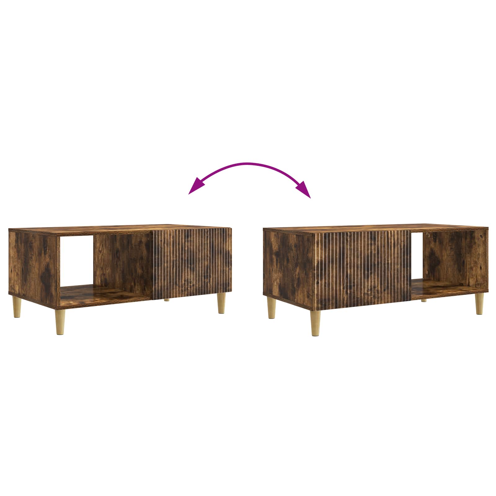 Table basse Chêne fumé 90 x 50 x 40 cm Bois d'ingénierie - XIOS