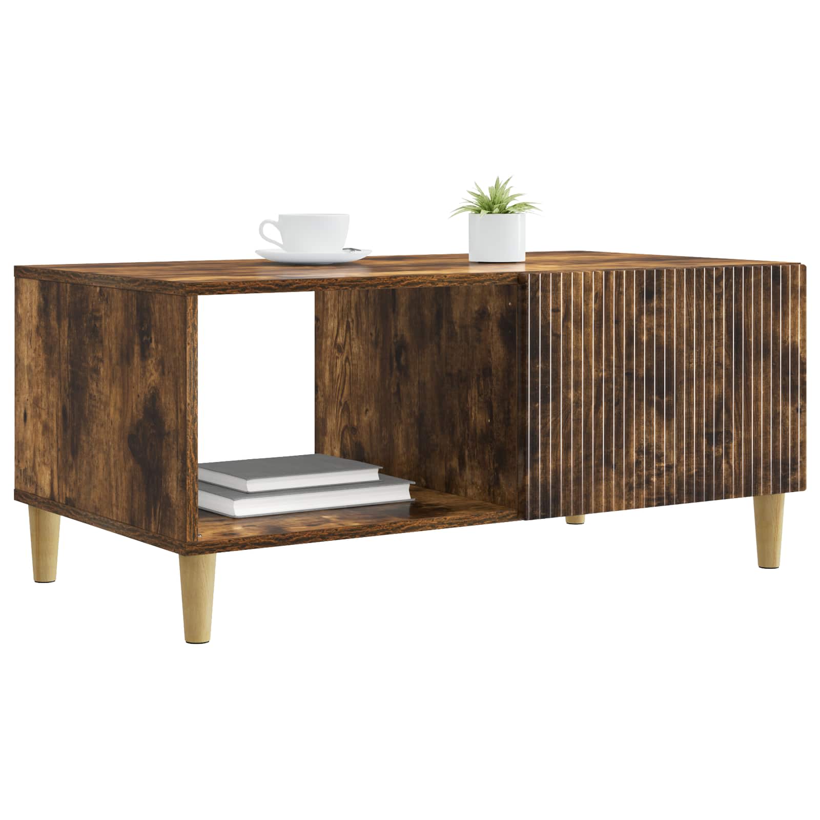 Table basse Chêne fumé 90 x 50 x 40 cm Bois d'ingénierie - XIOS
